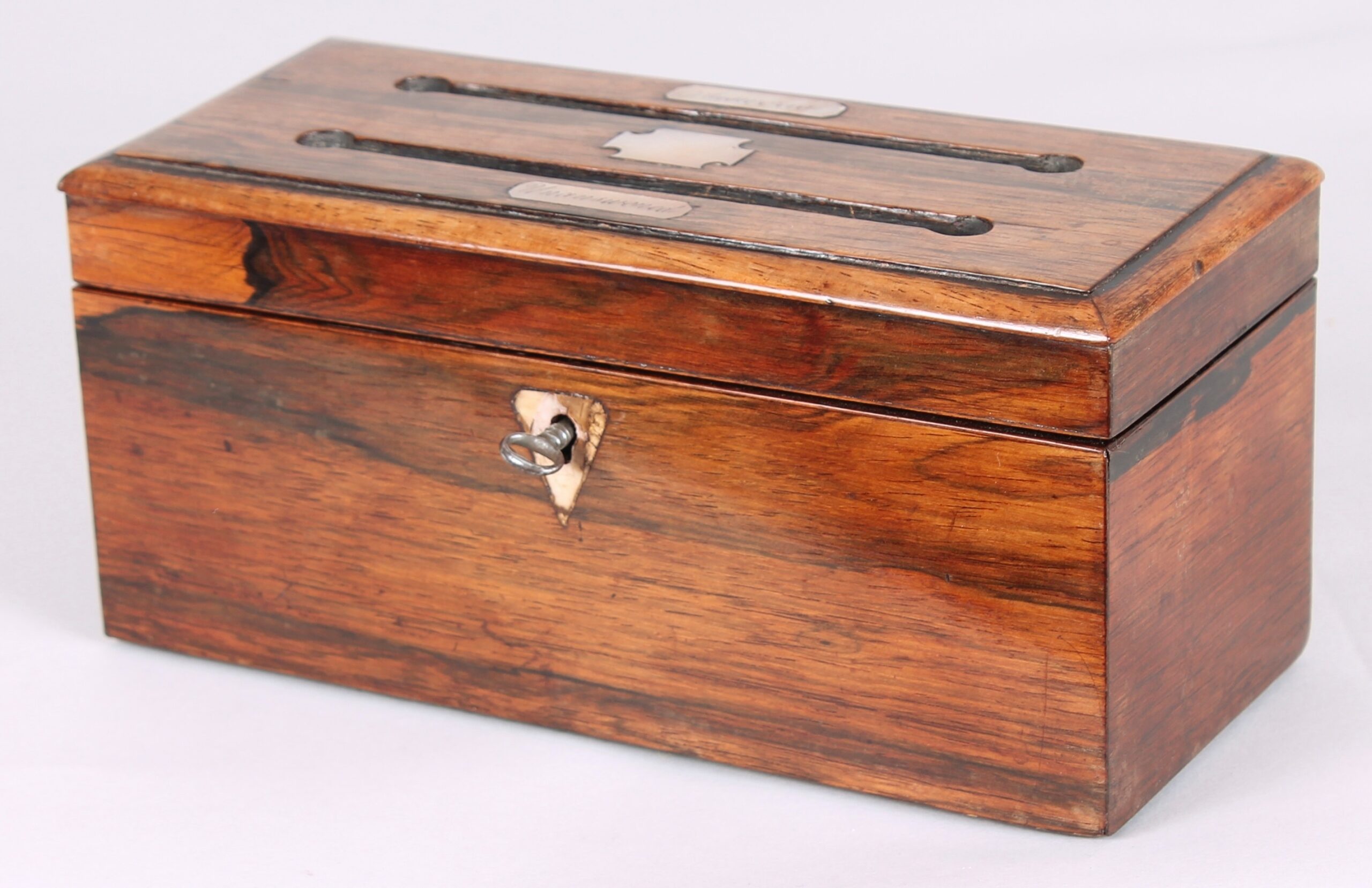 William IV period rosewood desk letter-box