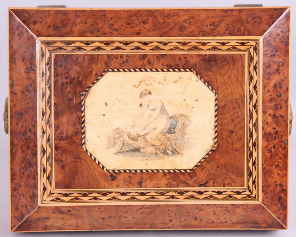 Regency period burr yew work-box