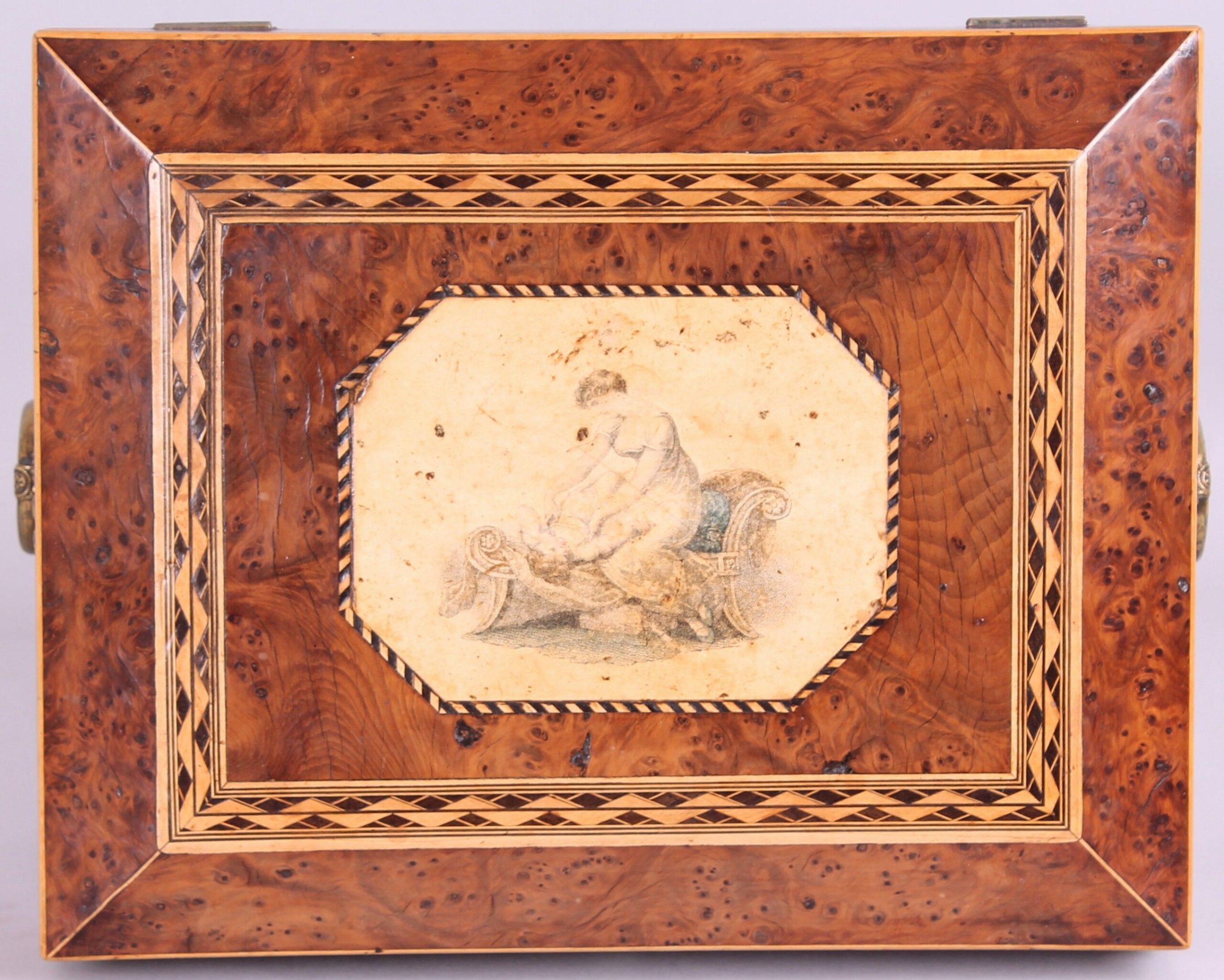 Regency period burr yew work-box