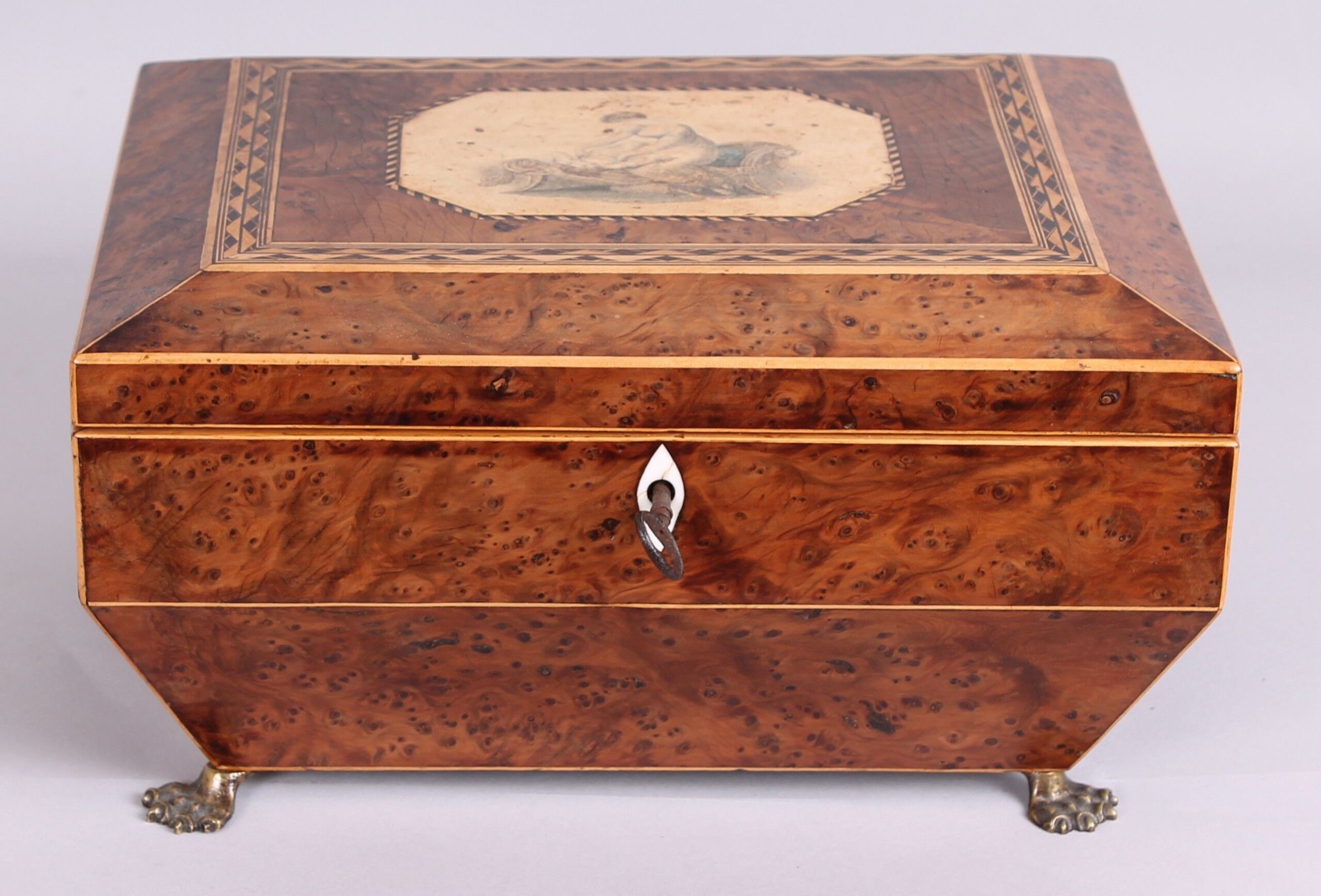 Regency period burr yew work-box