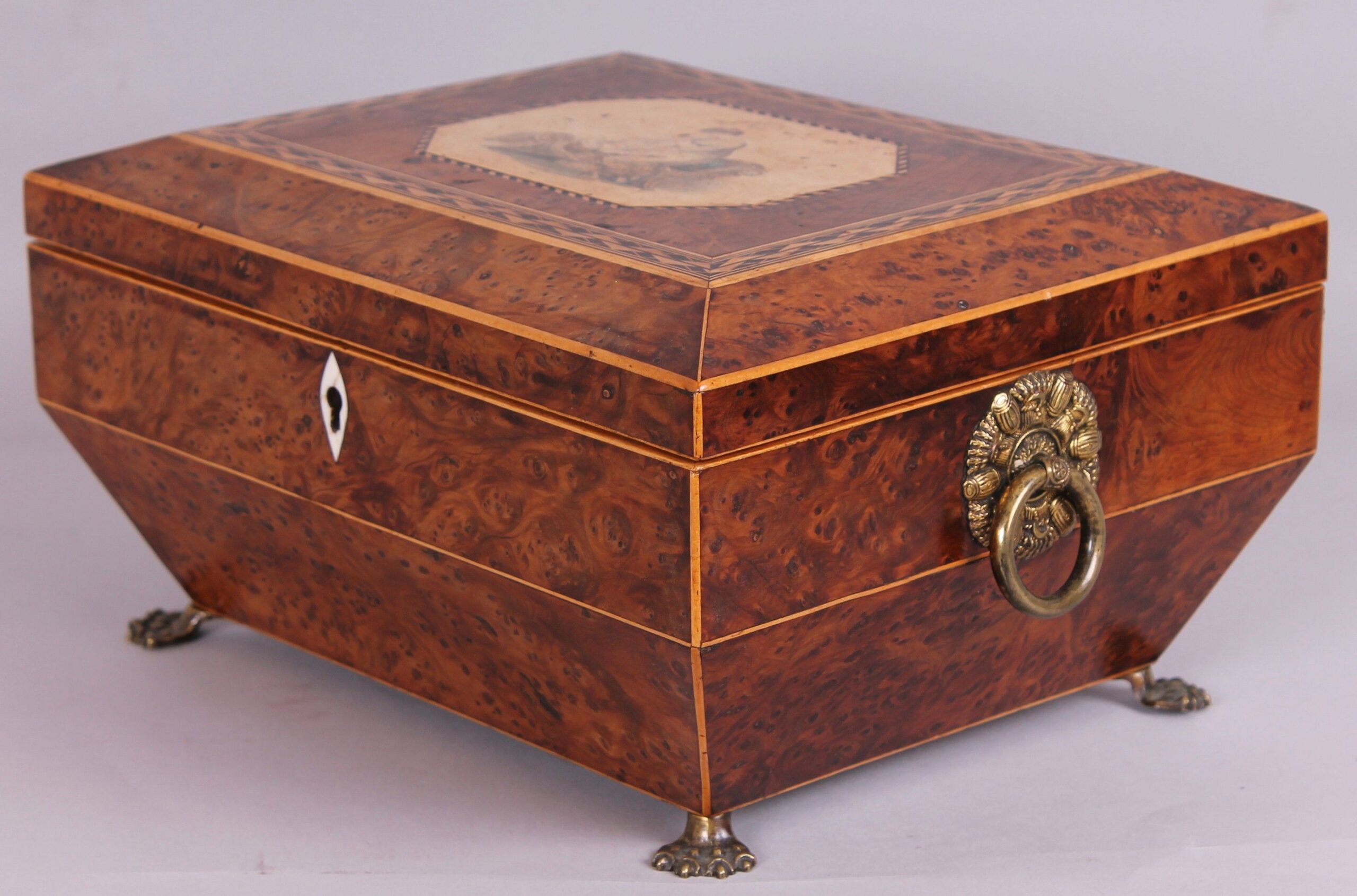 Regency period burr yew work-box