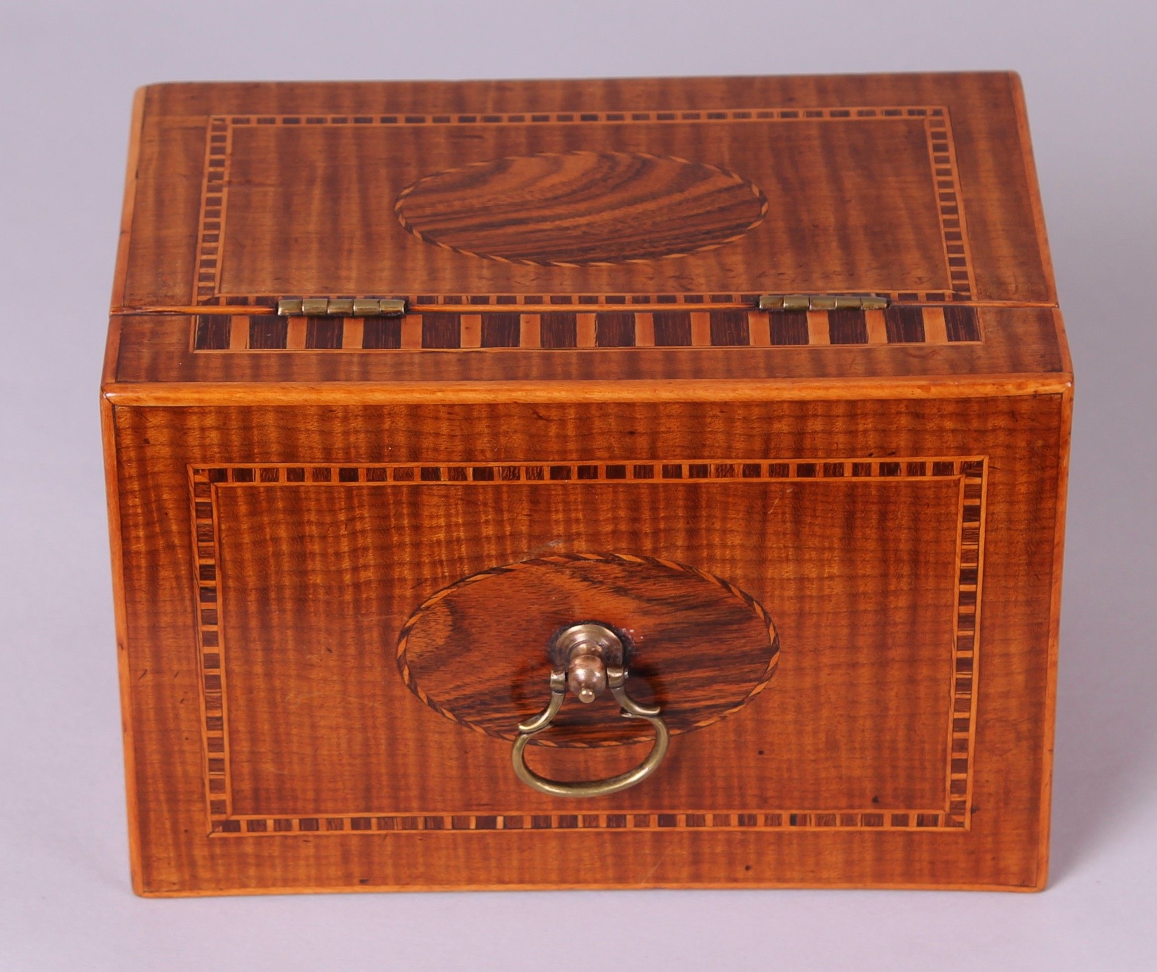 George III period harewood small rectangular tea caddy