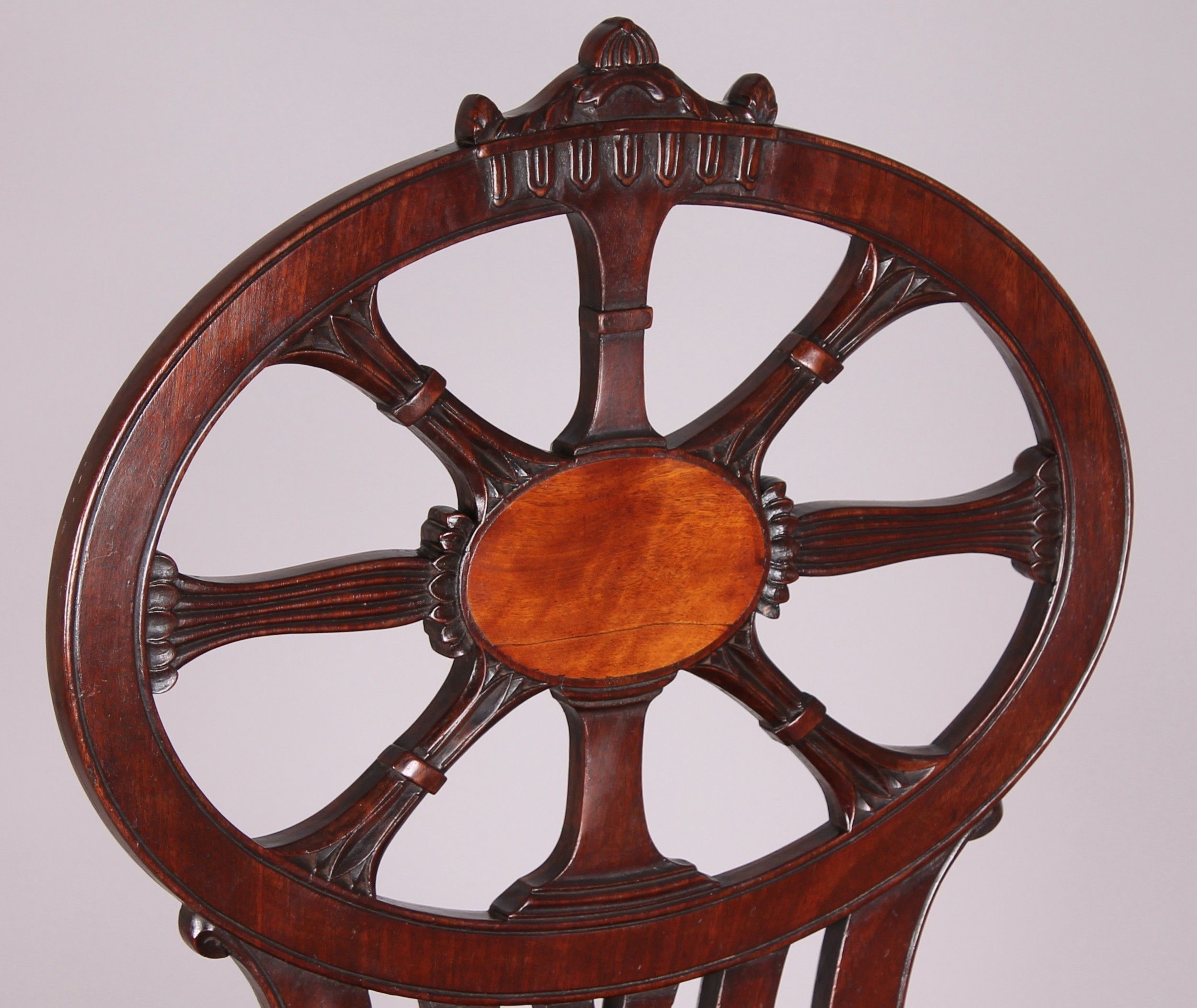 Fine and unusual George III period mahogany ‘medallion-back’ hall chair
