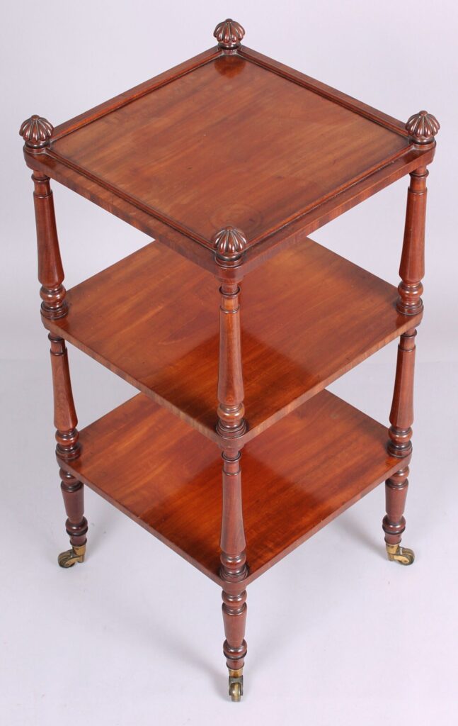 George IV period satinwood and mahogany etagere