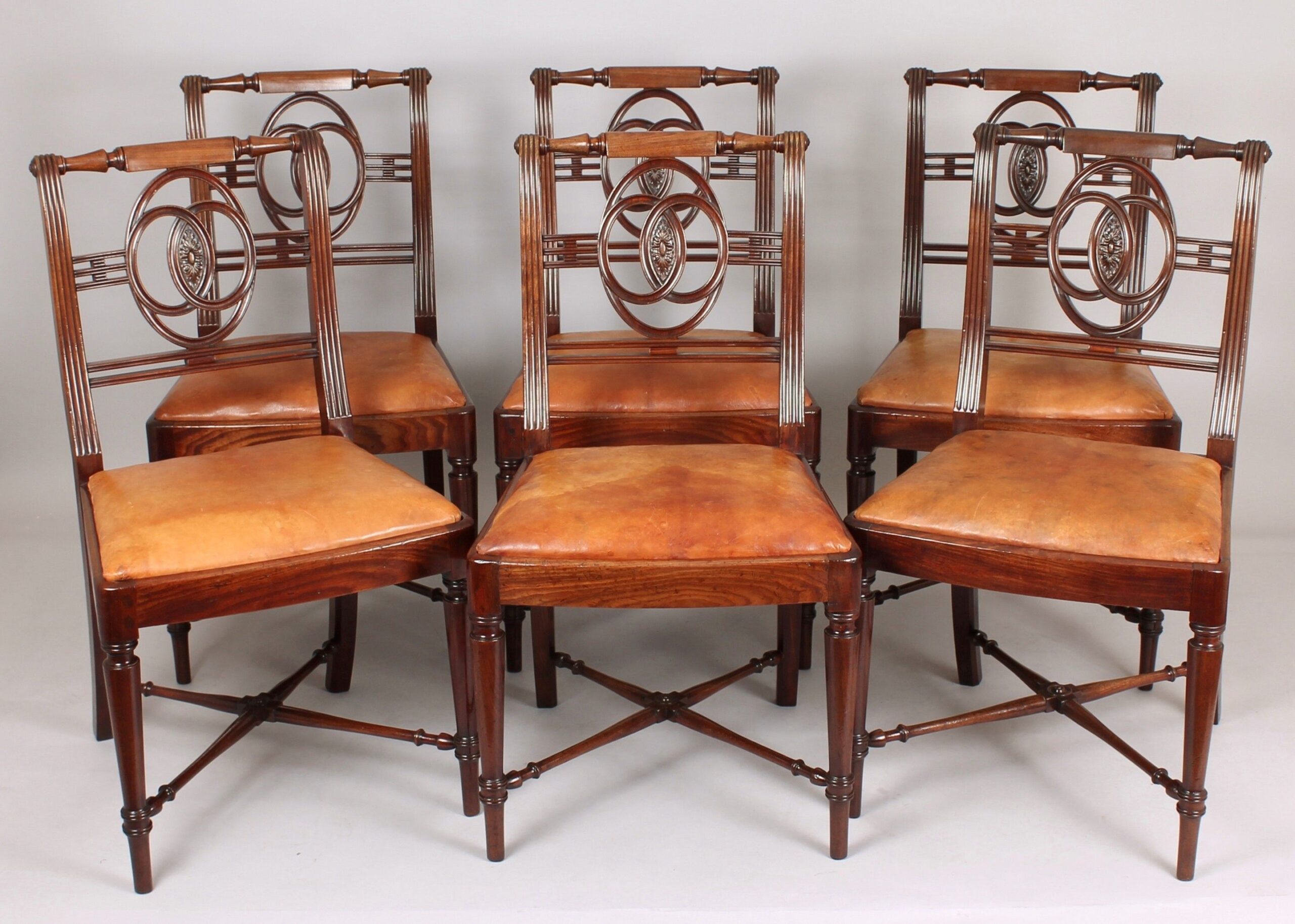 Set of six George III period mahogany dining chairs in the manner of Gillows of Lancaster