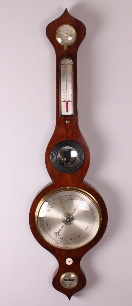 Victorian Rosewood 5 dial wheel barometer by Hancock, London