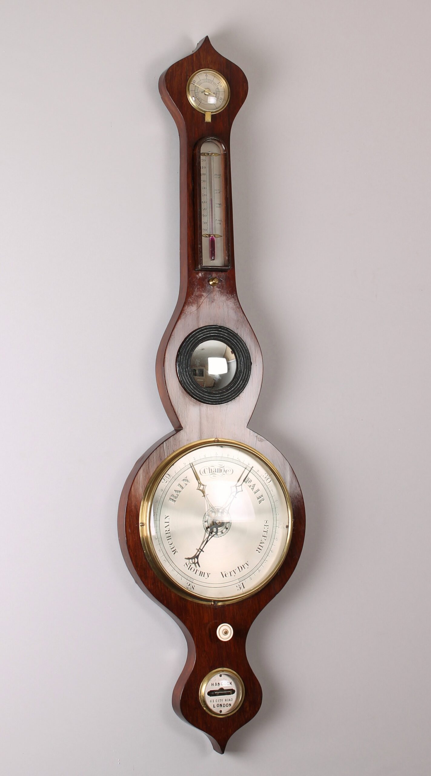 Victorian Rosewood 5 dial wheel barometer by Hancock, London