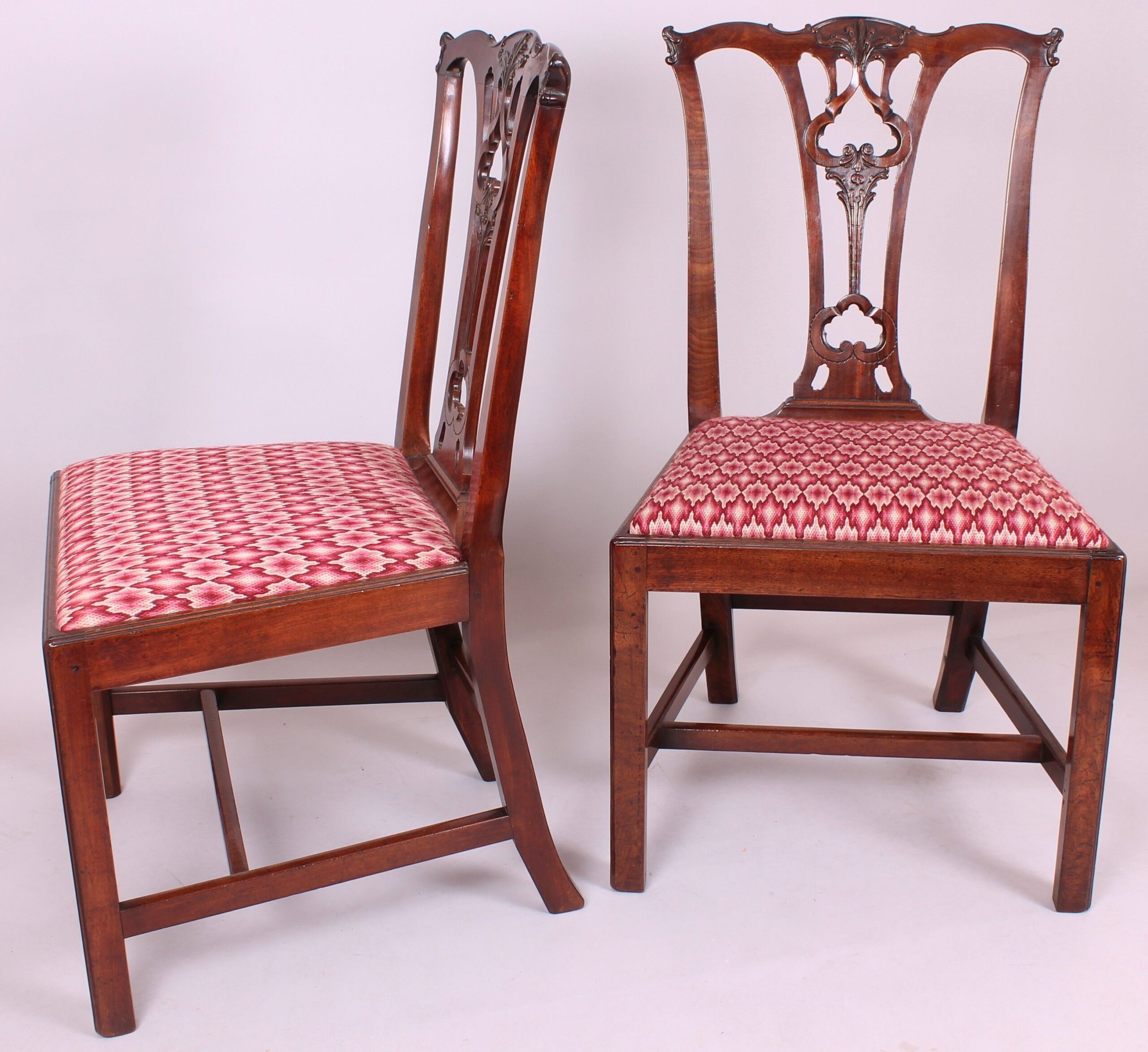 Pair of high quality George III period mahogany side-chairs circa 1765