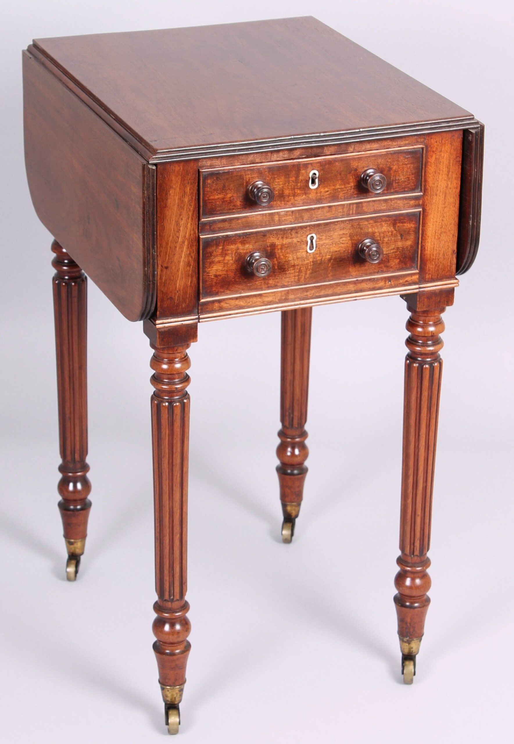 George IV period mahogany Pembroke bedside night-table