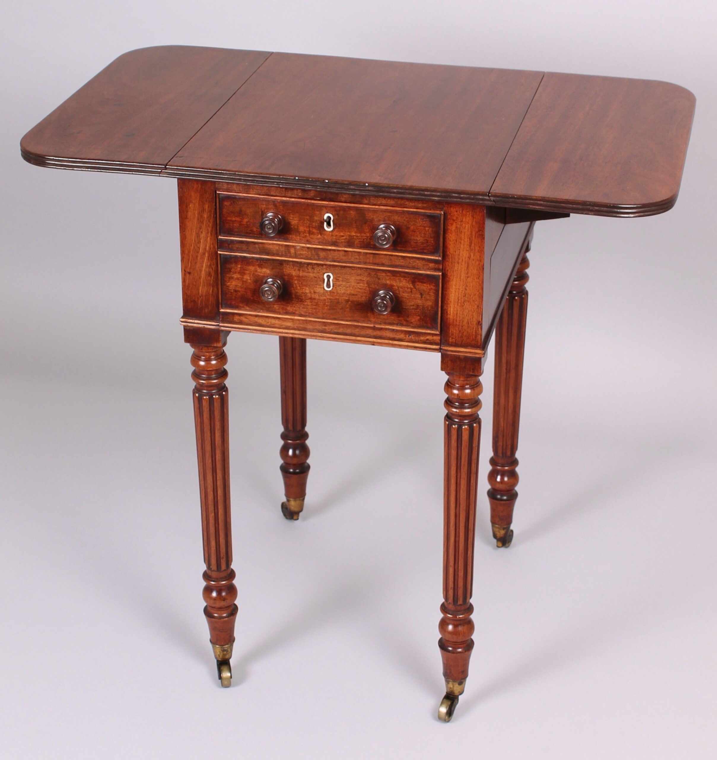 George IV period mahogany Pembroke bedside night-table