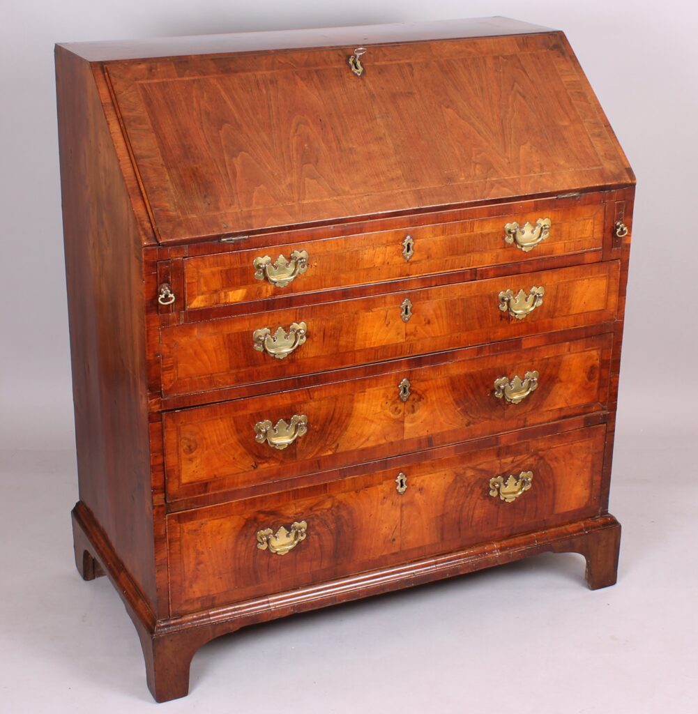 George II period walnut bureau