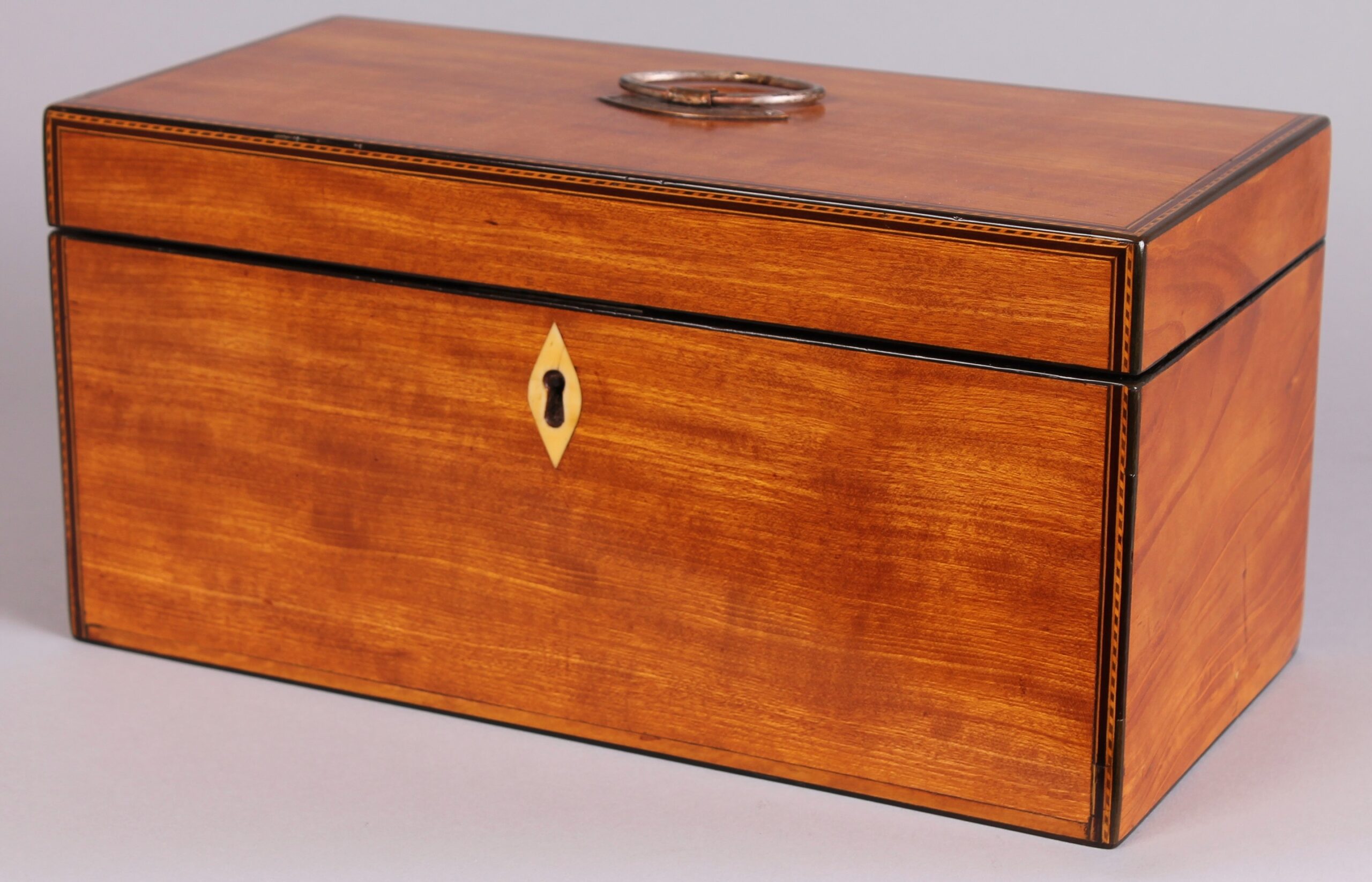George III period satinwood double tea caddy