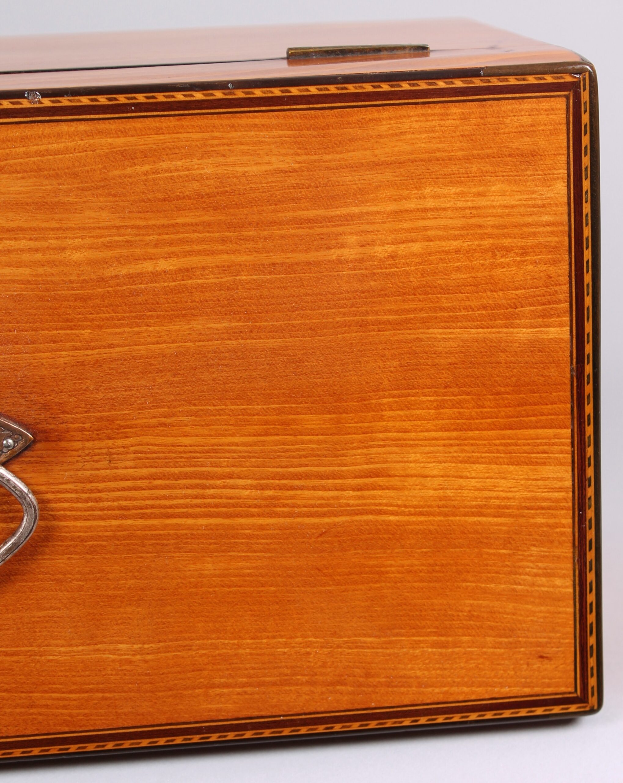 George III period satinwood double tea caddy