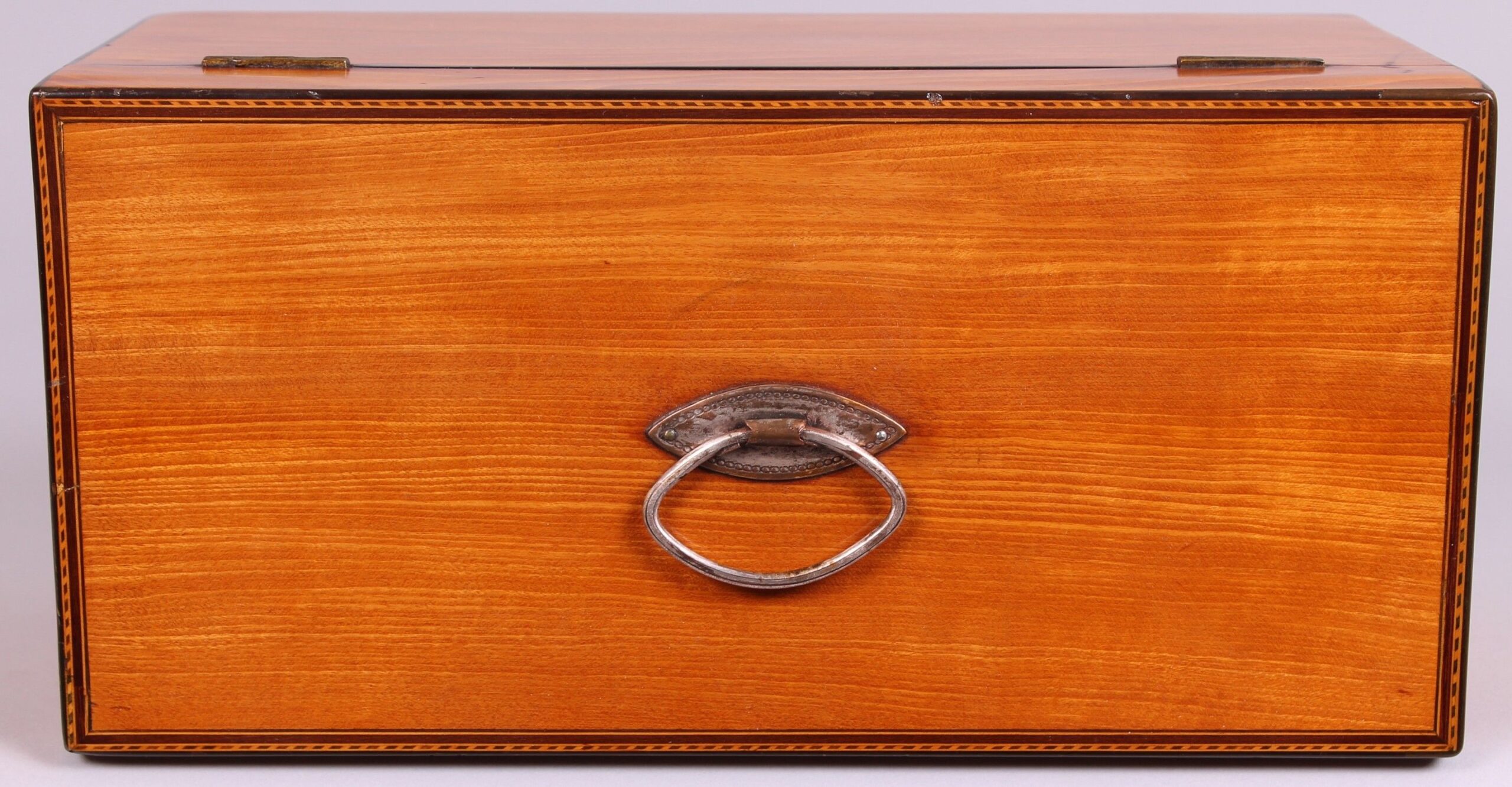 George III period satinwood double tea caddy