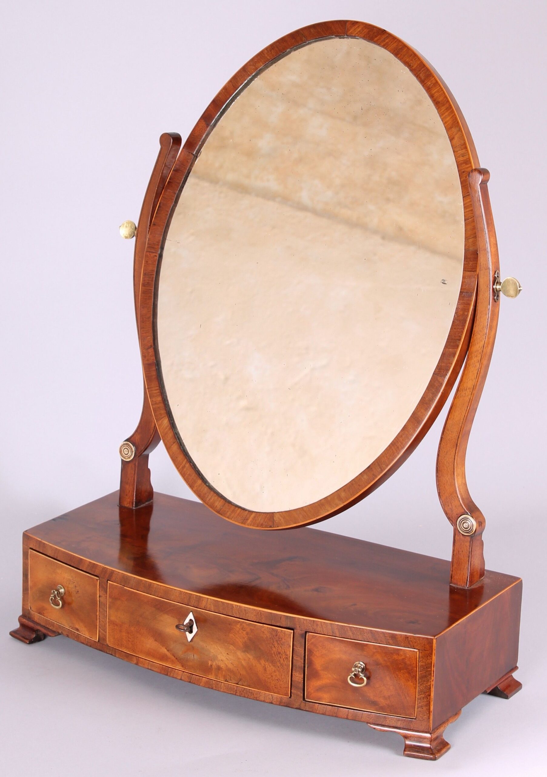 George III period mahogany toilet-mirror