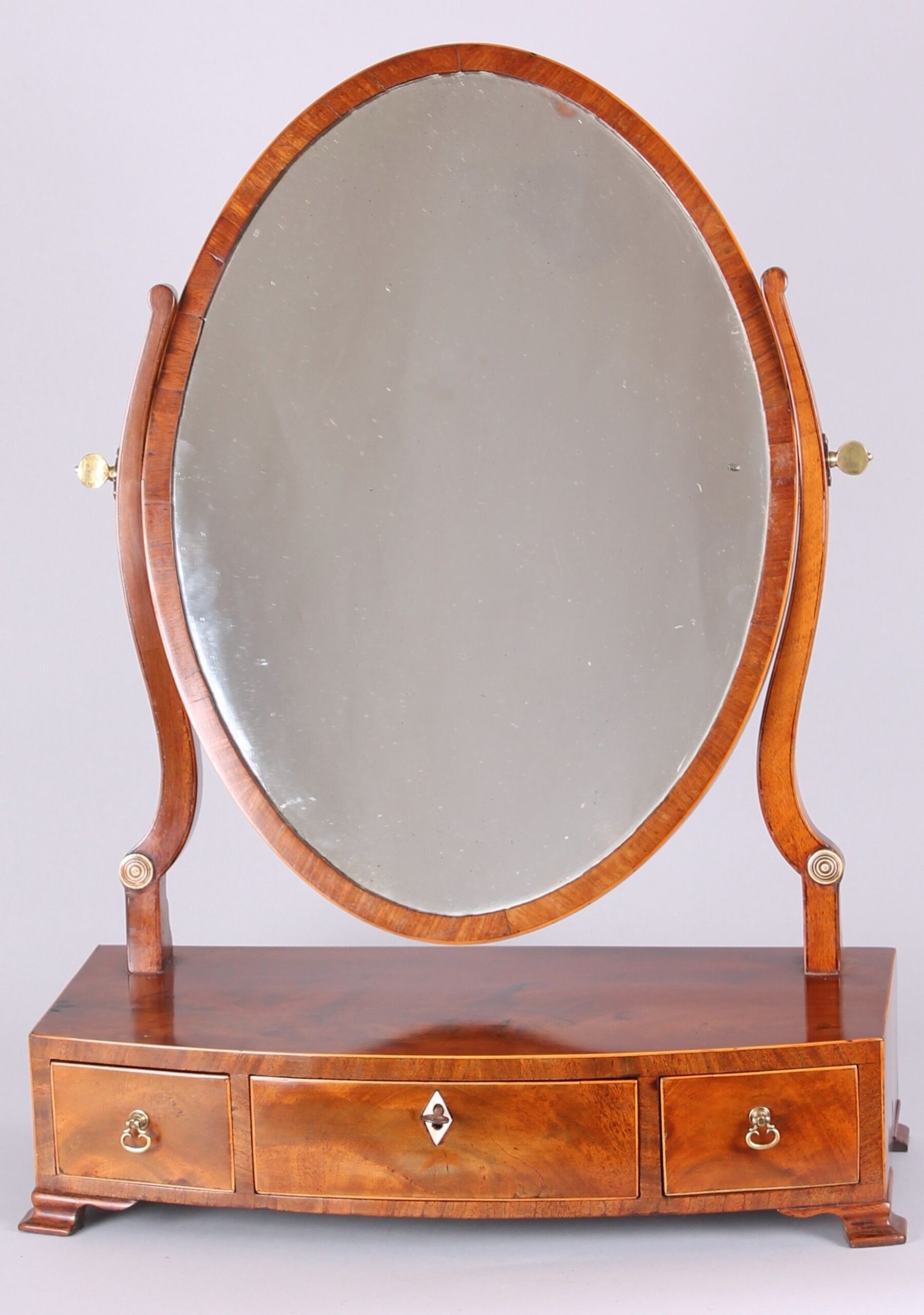George III period mahogany toilet-mirror