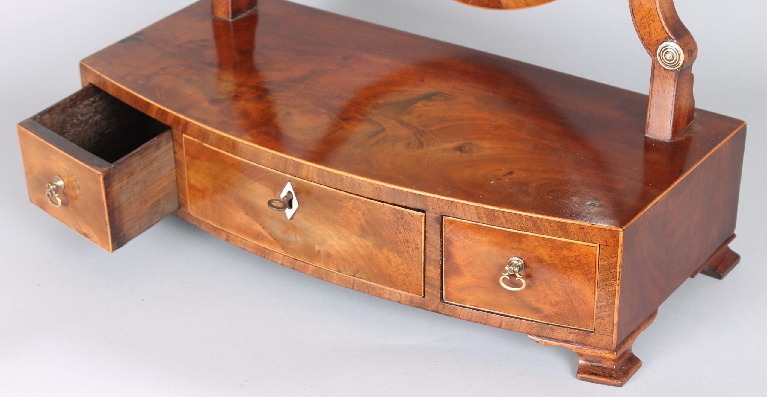 George III period mahogany toilet-mirror