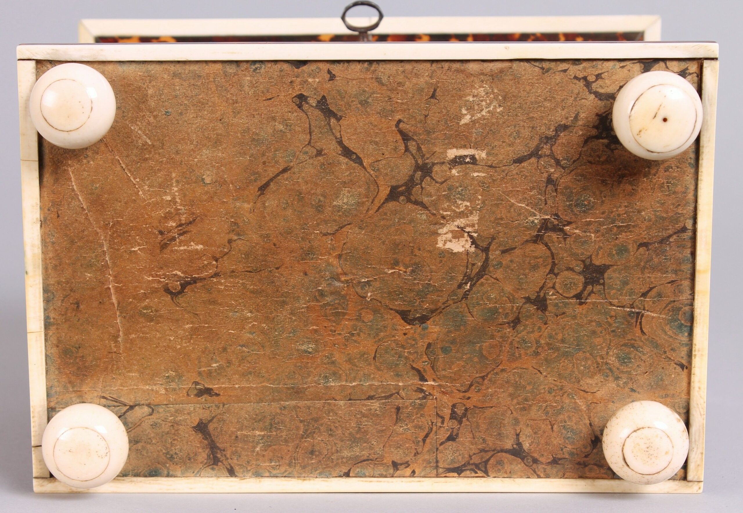 Fine William IV period tortoise-shell double tea caddy