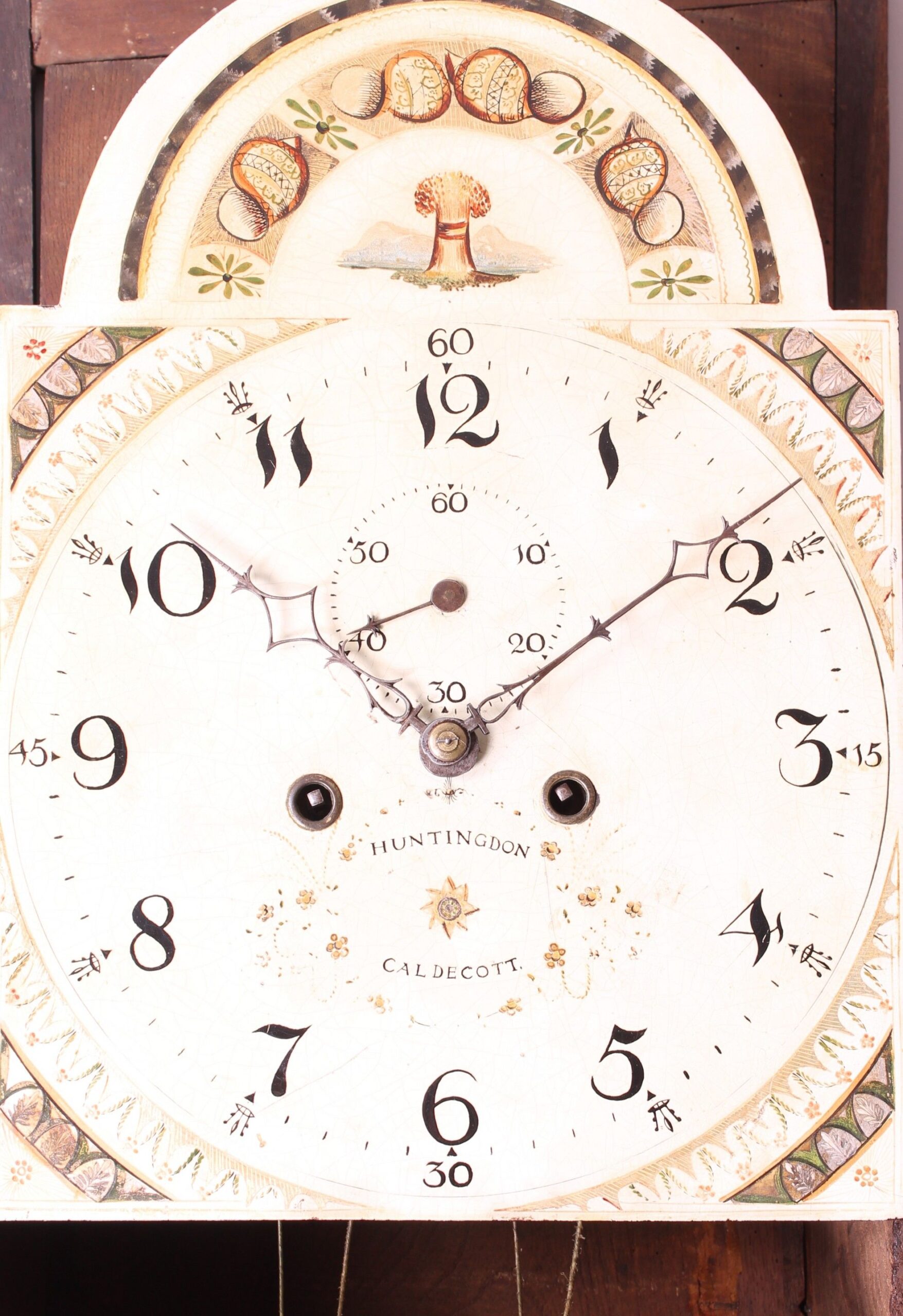 Early 19th century oak long-case clock by Caldecott of Huntingdon
