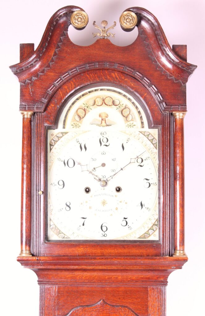 Early 19th century oak long-case clock by Caldecott of Huntingdon