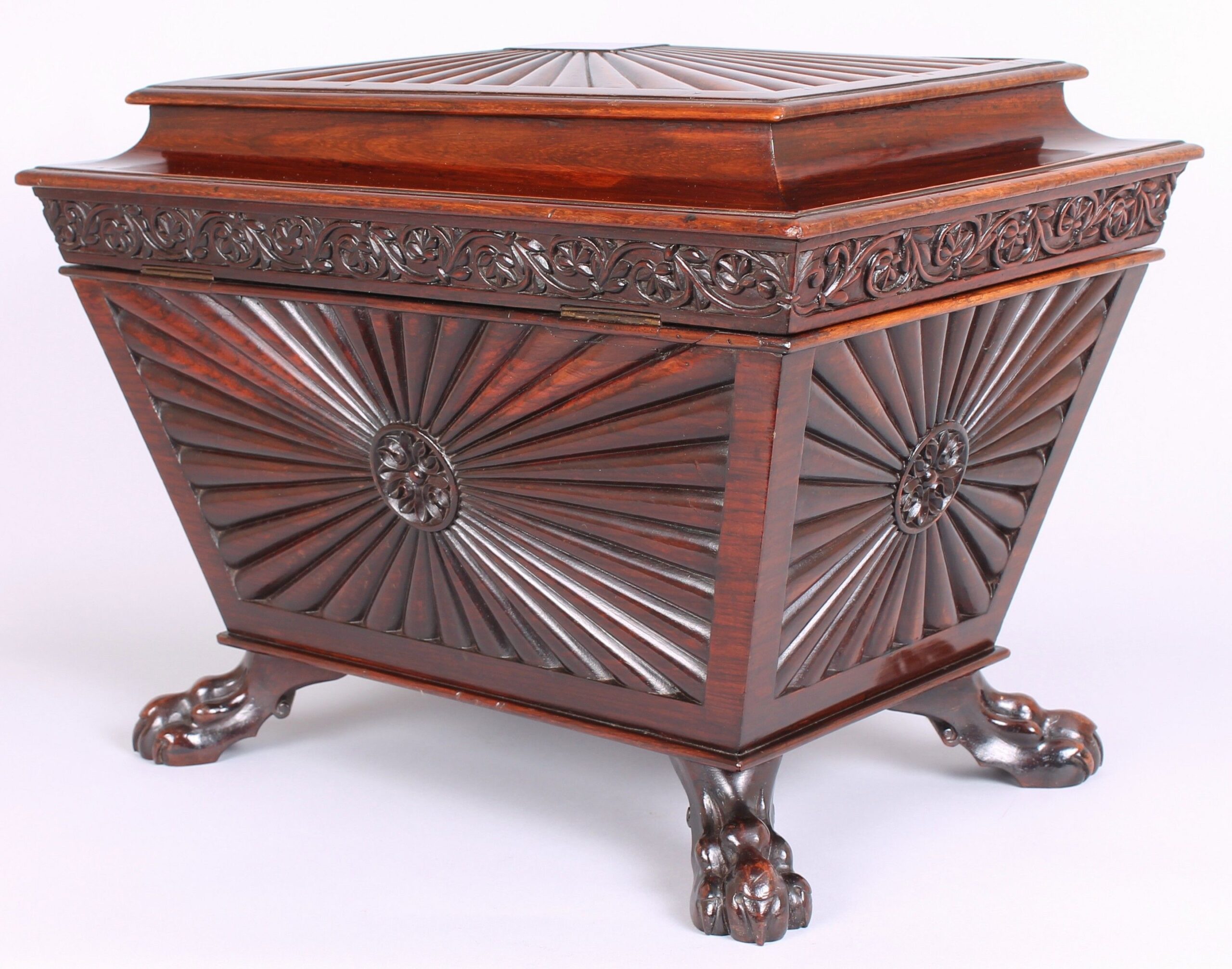 George IV period solid rosewood casket in the Anglo-Indian manner