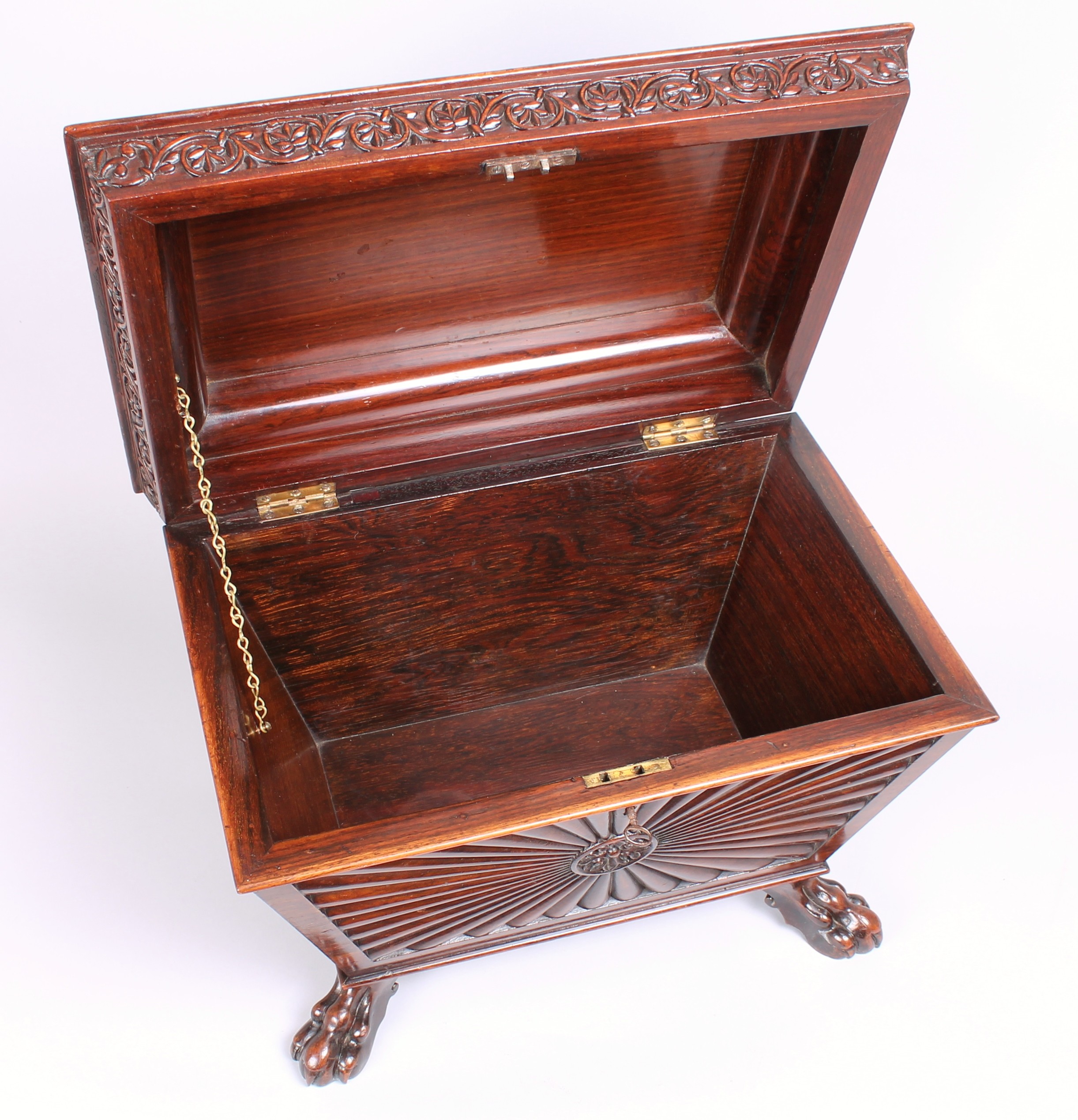 George IV period solid rosewood casket in the Anglo-Indian manner