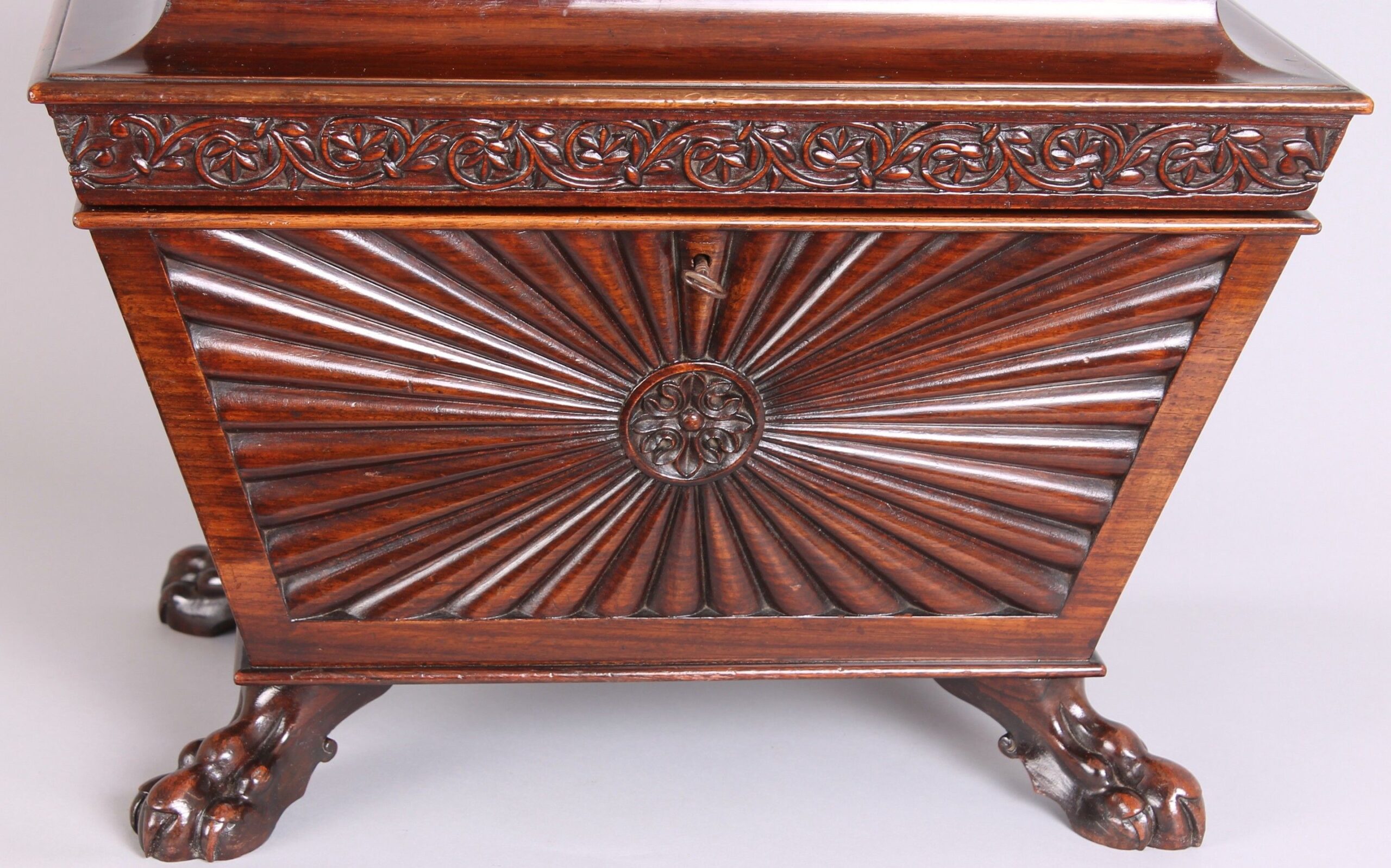 George IV period solid rosewood casket in the Anglo-Indian manner