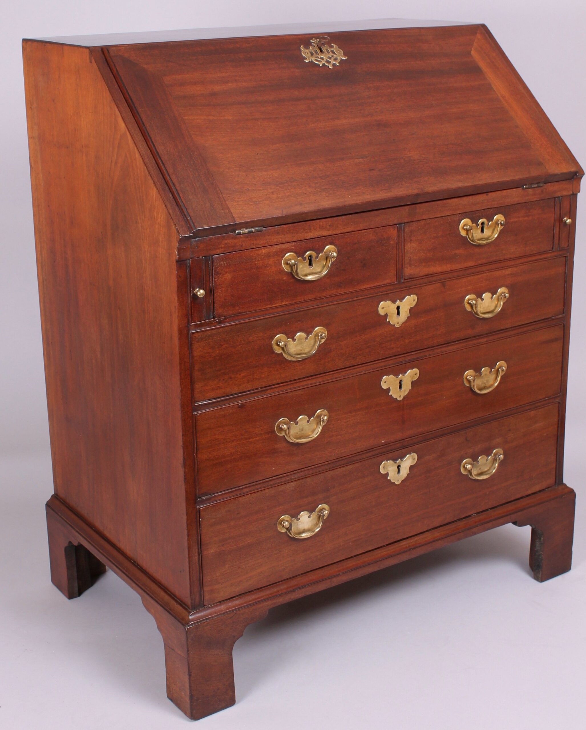 George II period mahogany bureau of small proportions