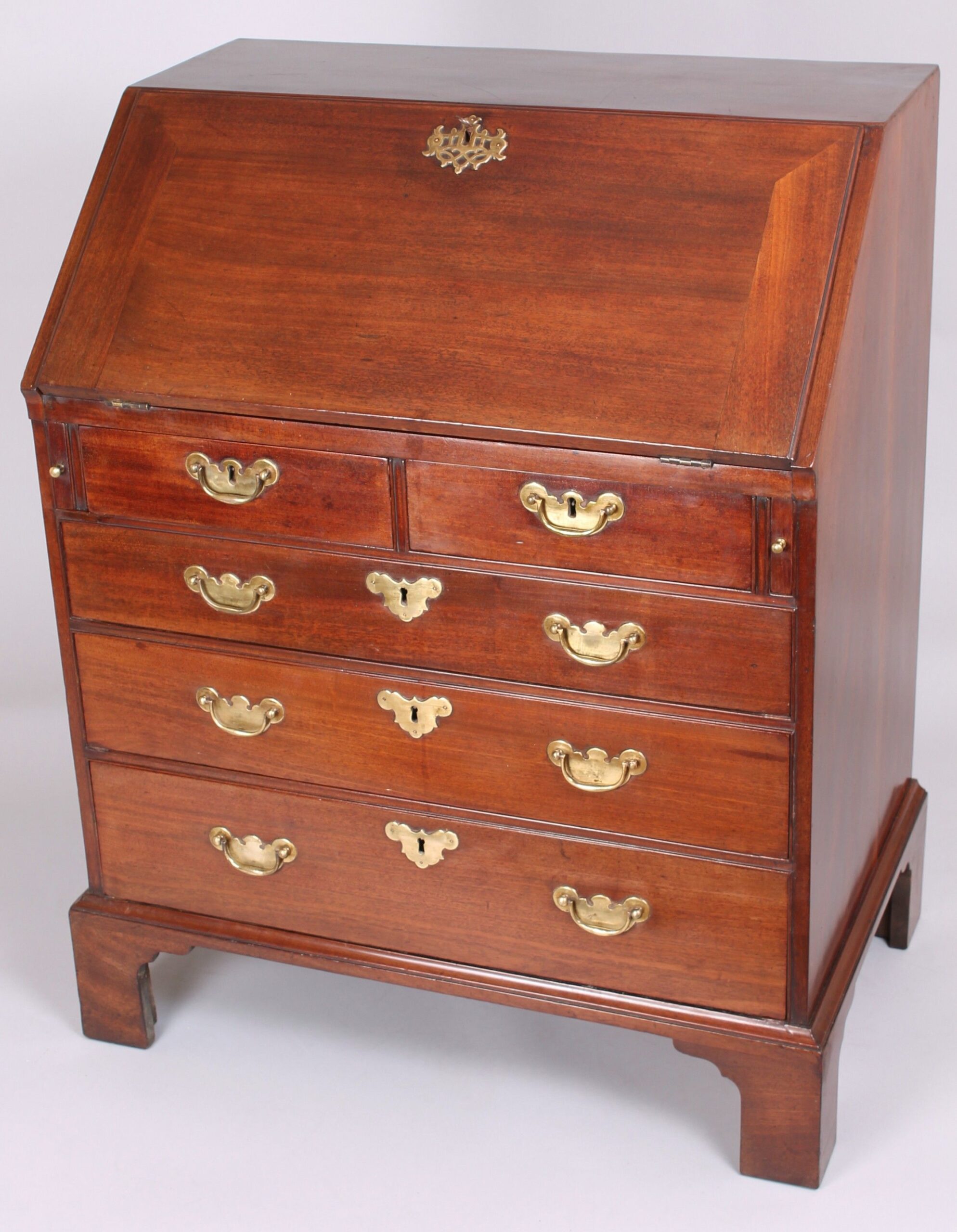 George II period mahogany bureau of small proportions