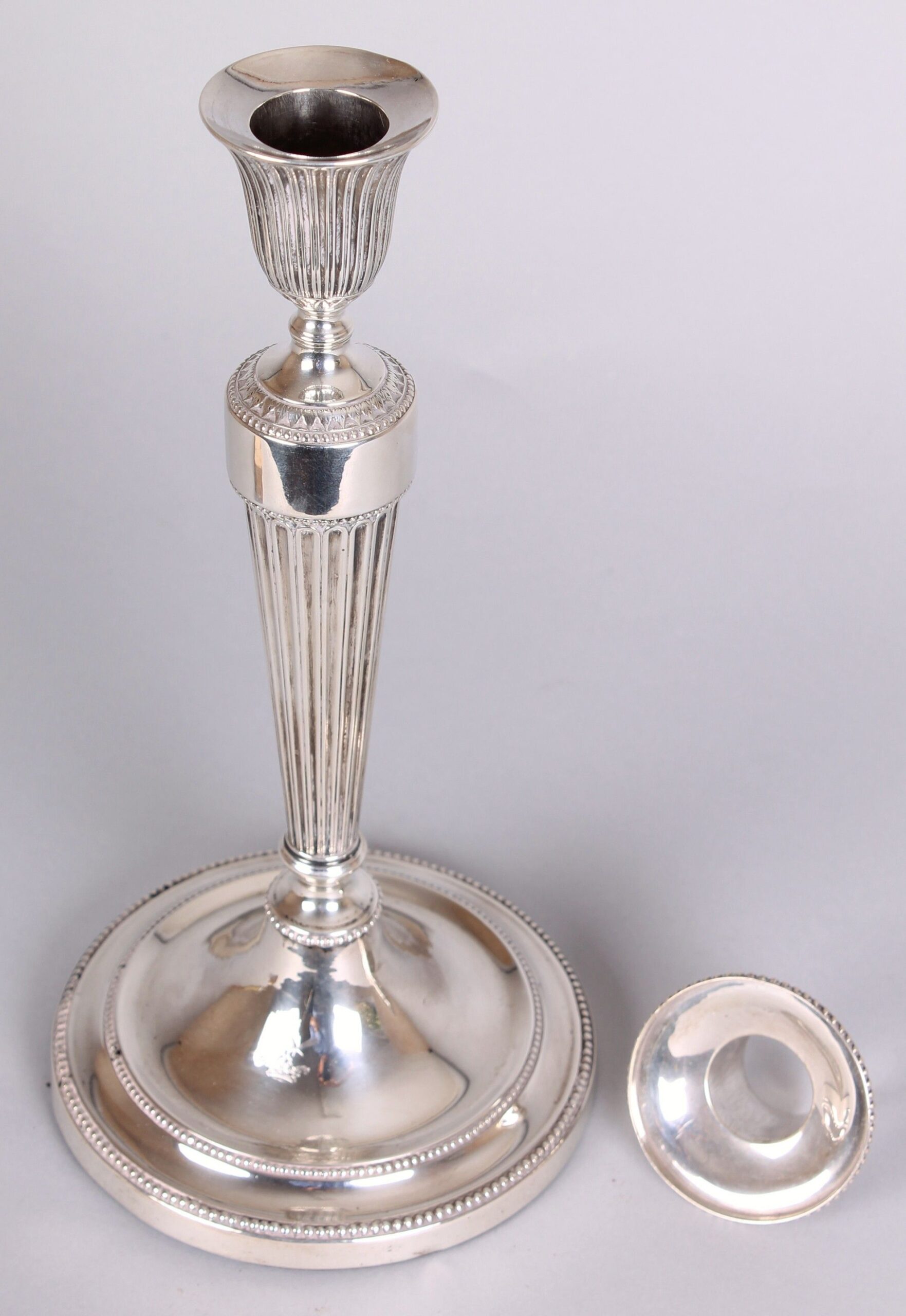 George III silver neo-classical candlestick