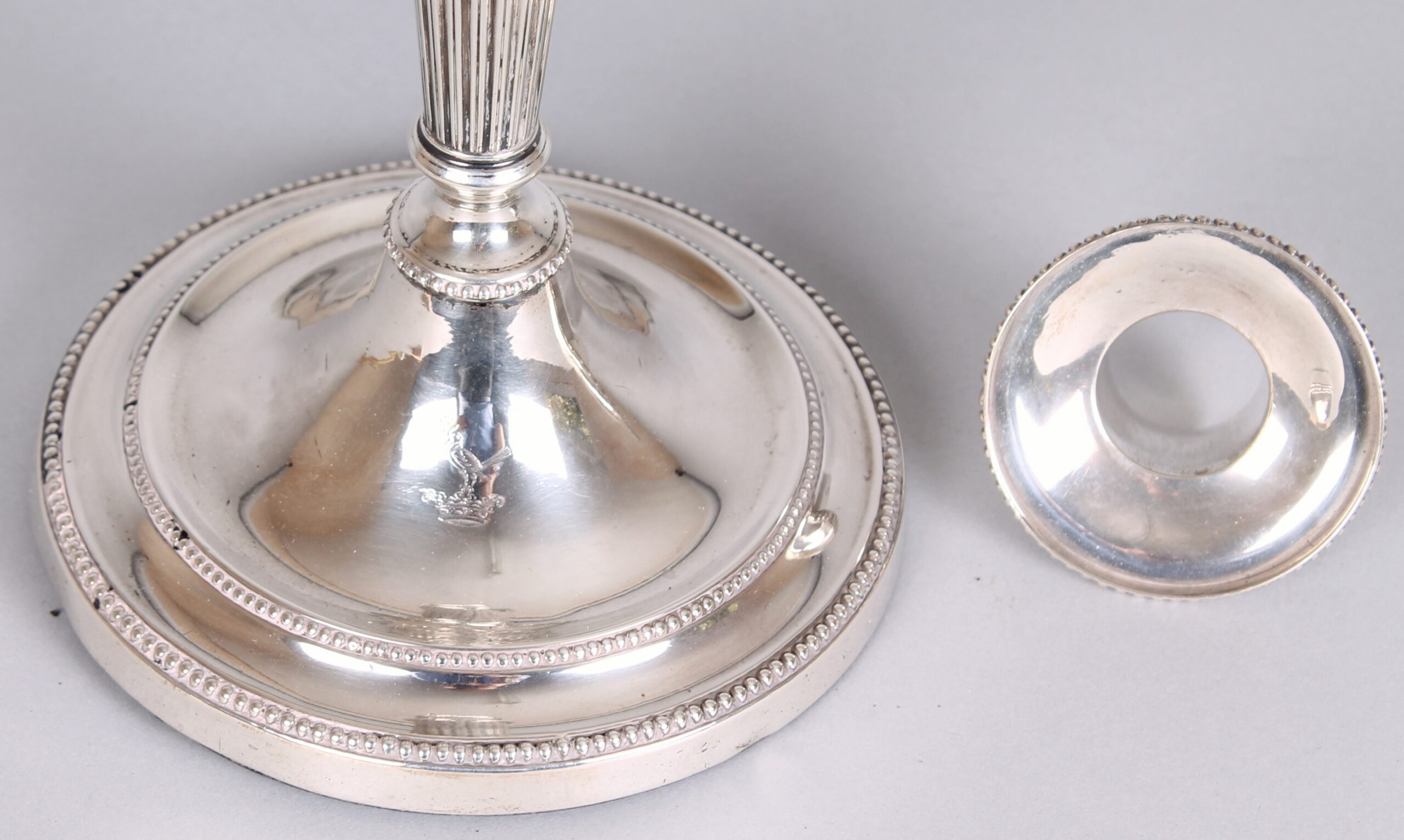 George III silver neo-classical candlestick
