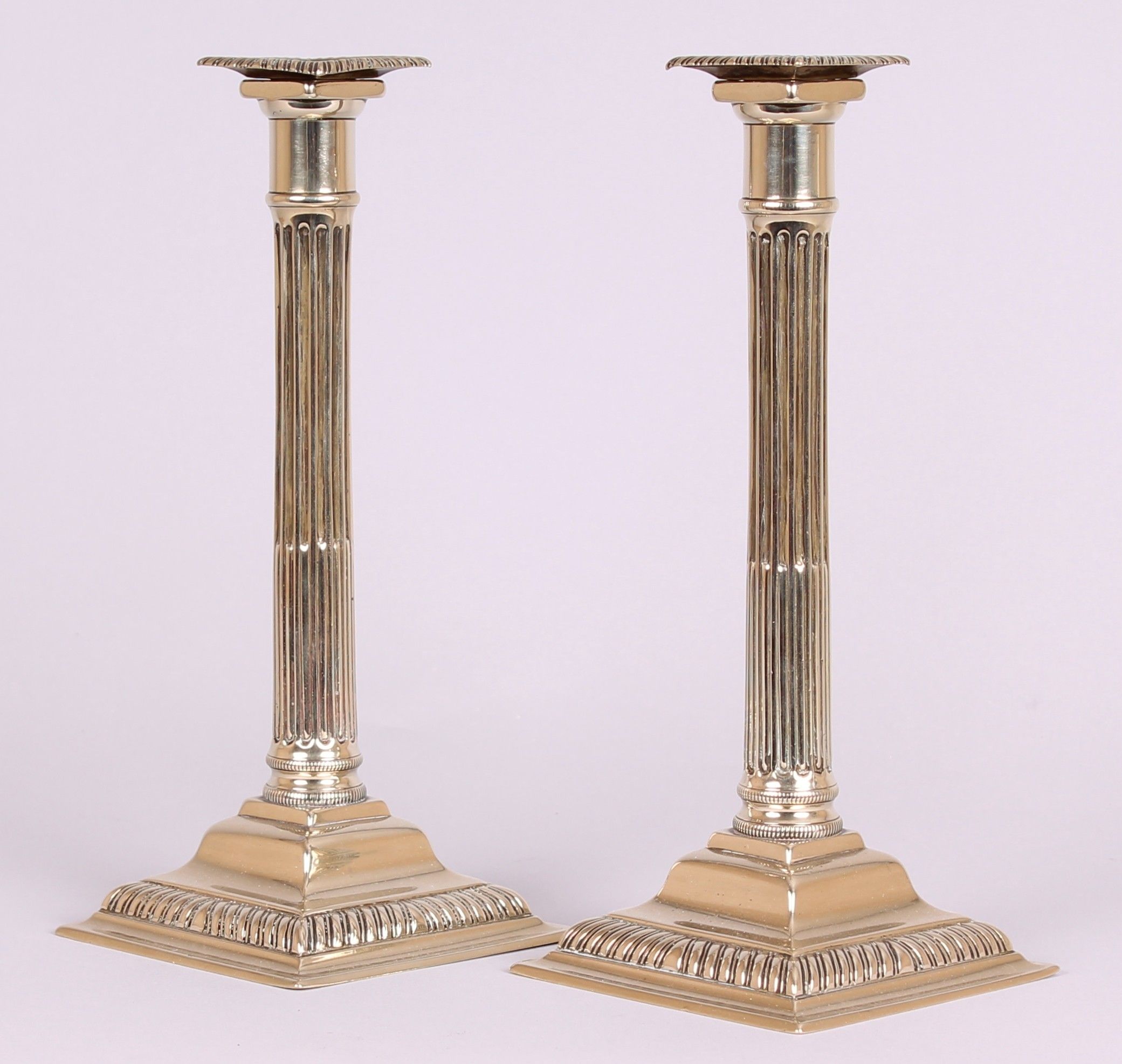 Rare pair of George III period Paktong candlesticks