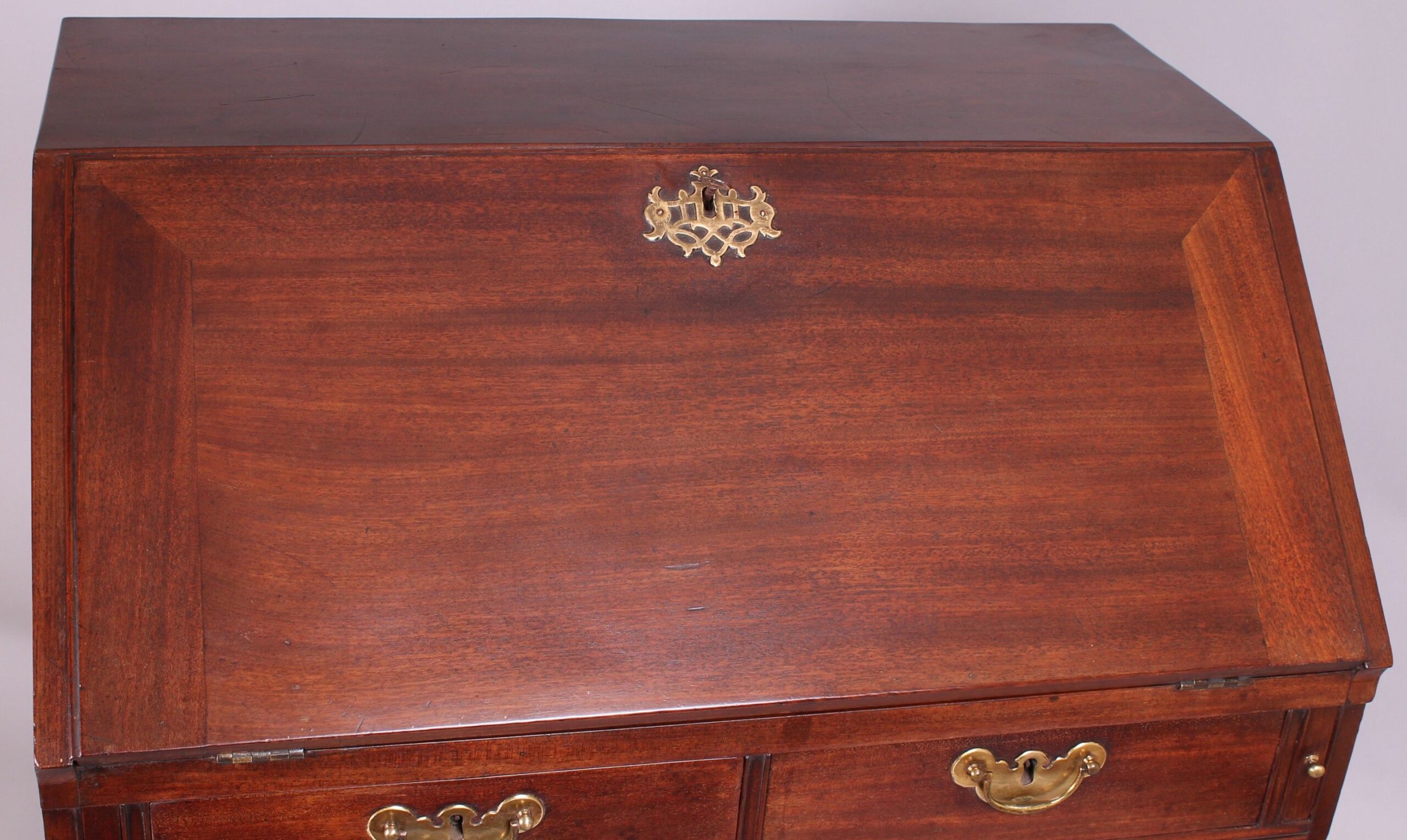 George II period mahogany bureau of small proportions