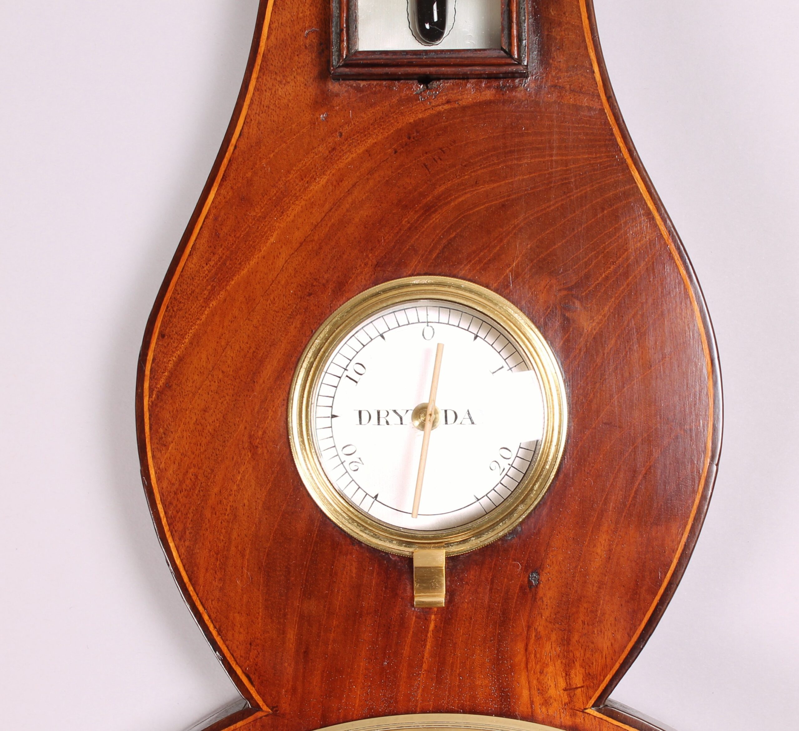 19th Century mahogany wheel barometer by J Verga