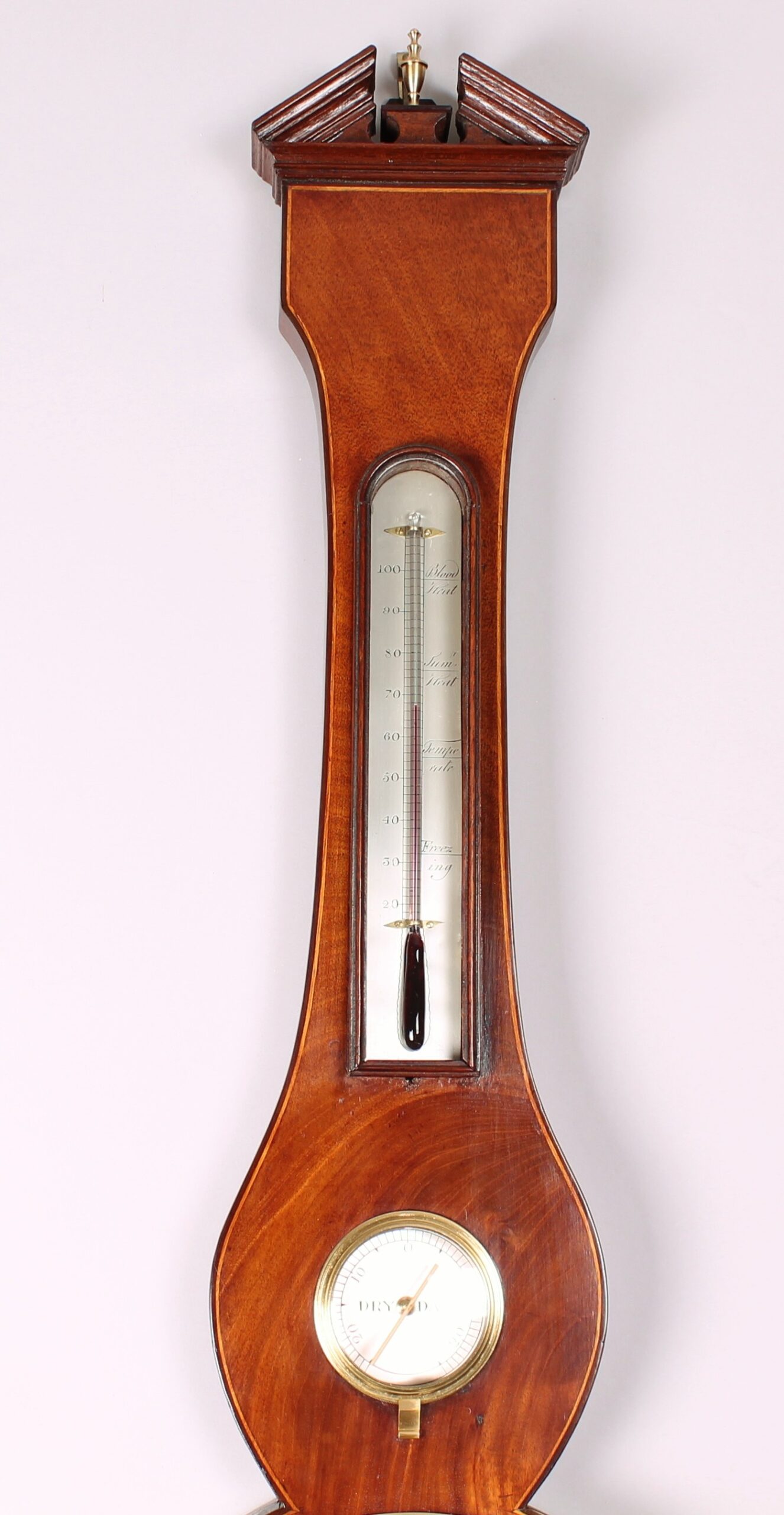 19th Century mahogany wheel barometer by J Verga