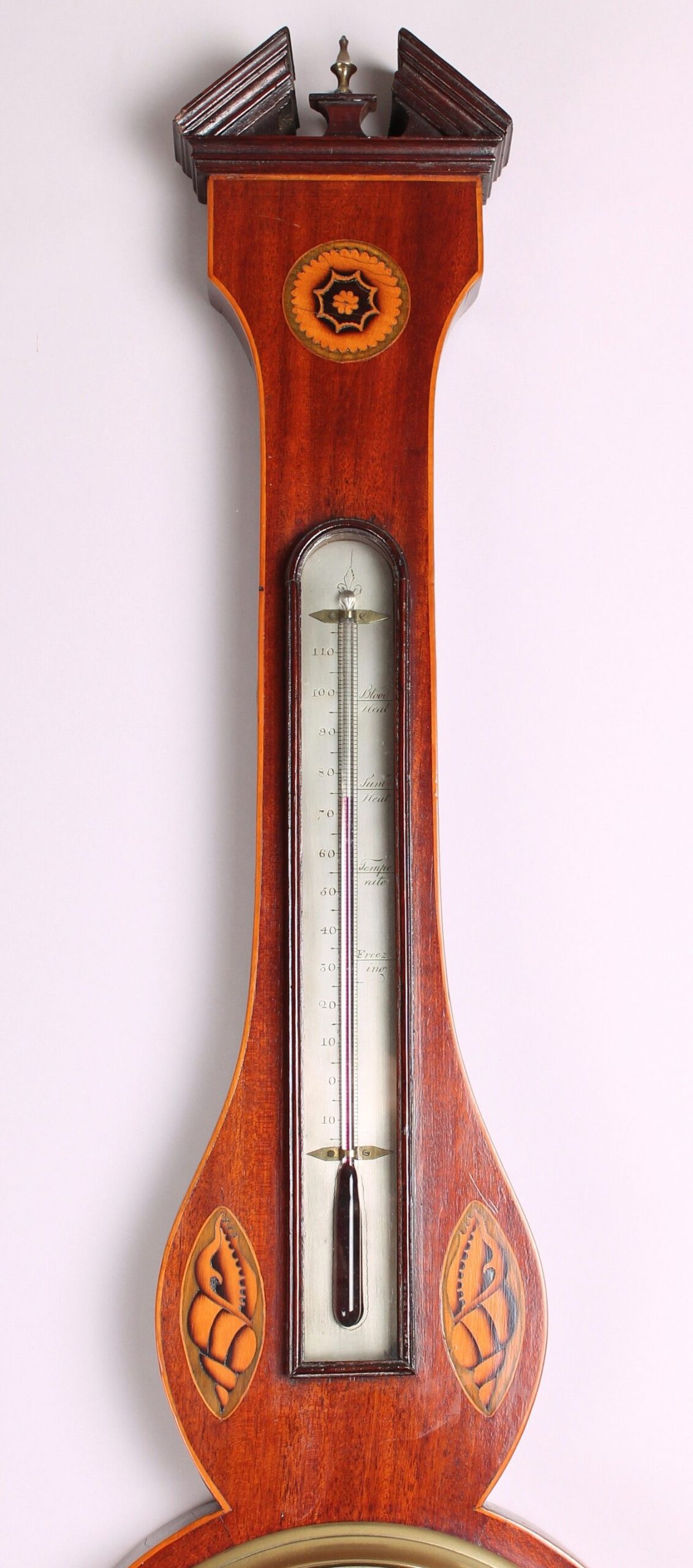 Early 19th century mahogany wheel barometer by J Gatty