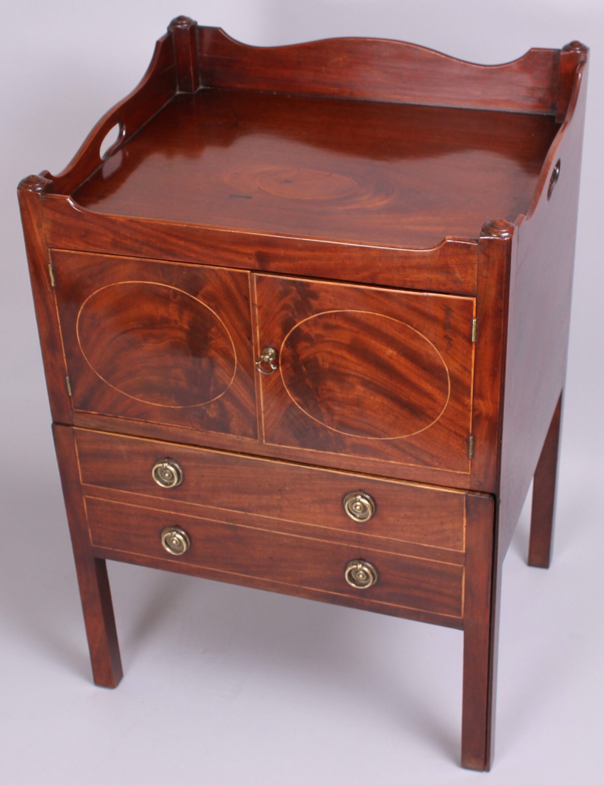 George III period mahogany bedside night-table