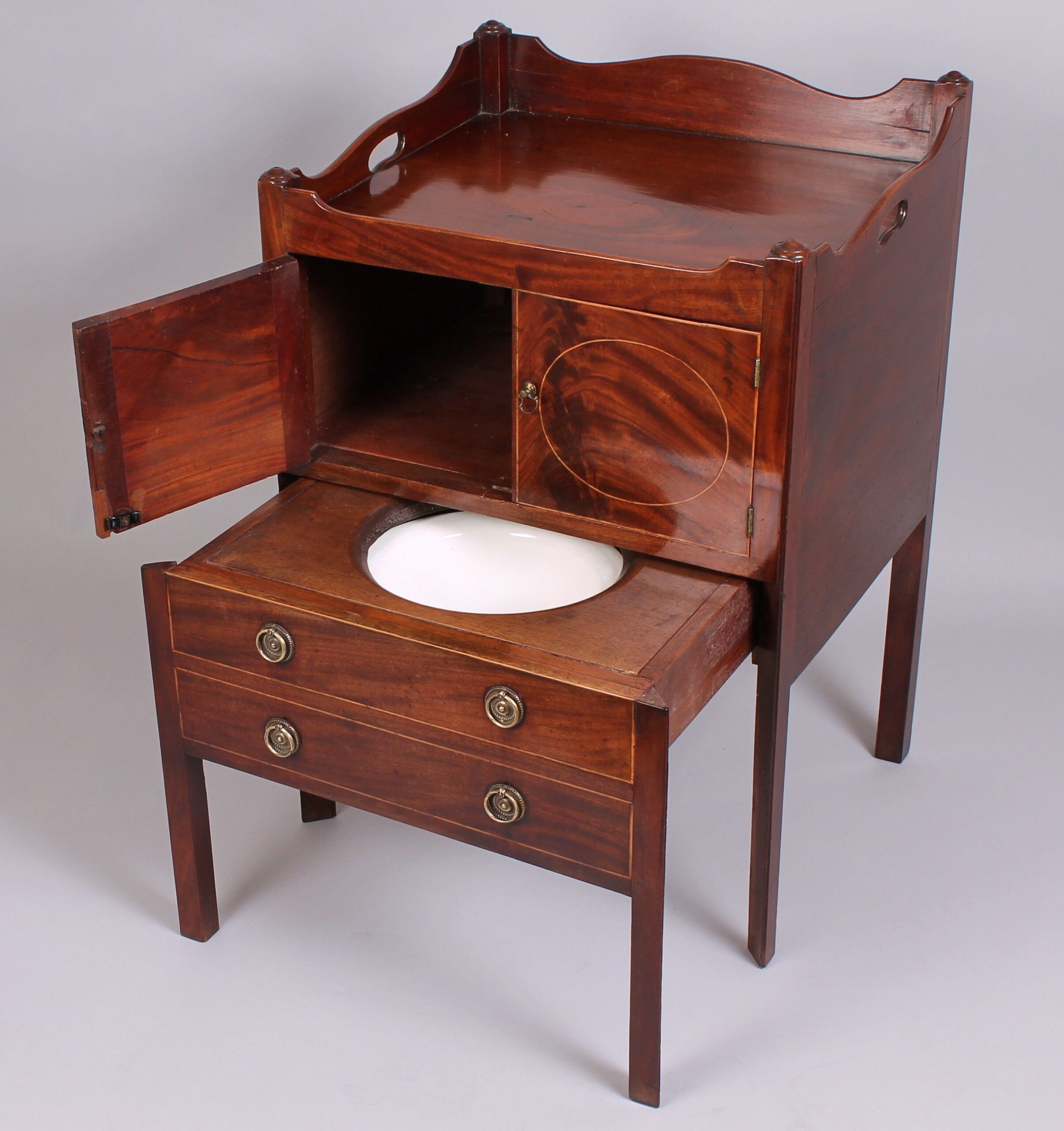 George III period mahogany bedside night-table