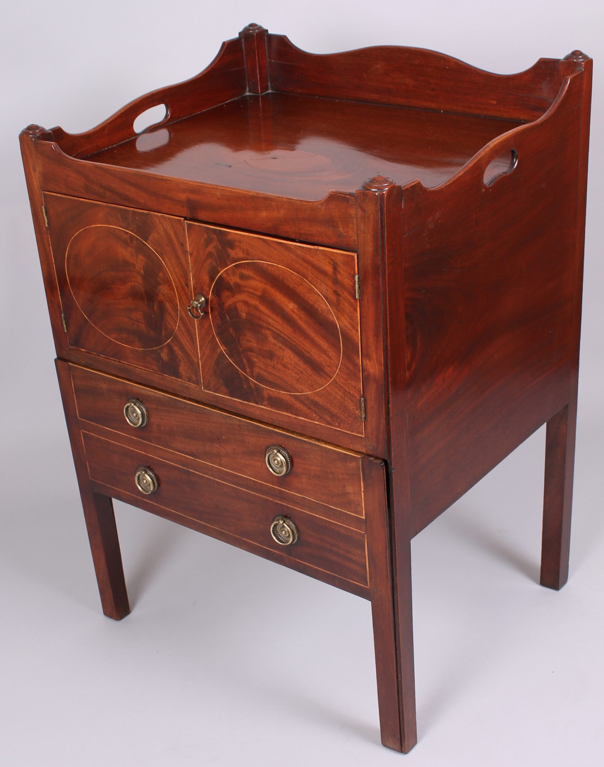 George III period mahogany bedside night-table