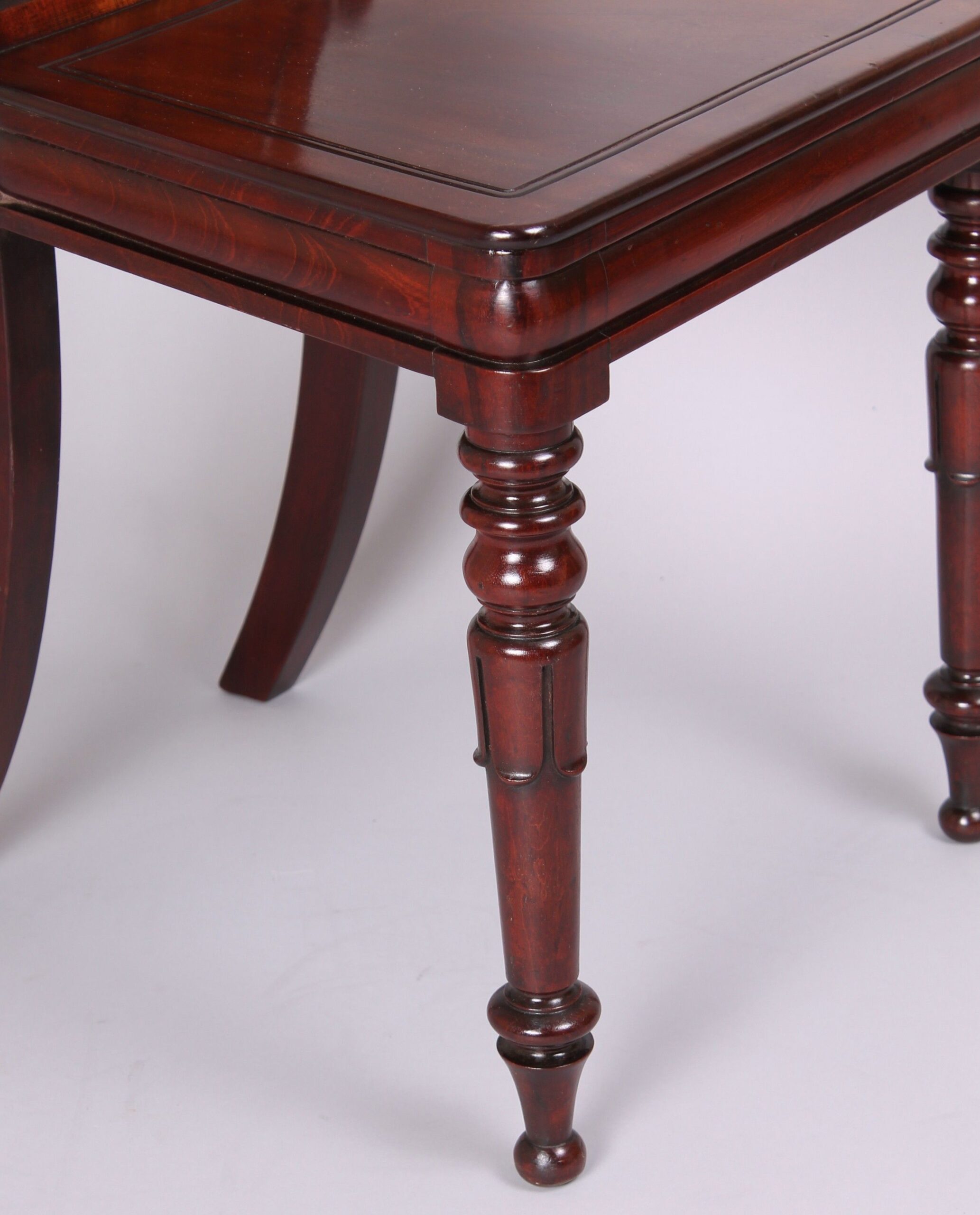 Pair of early 19th century mahogany hall-chairs