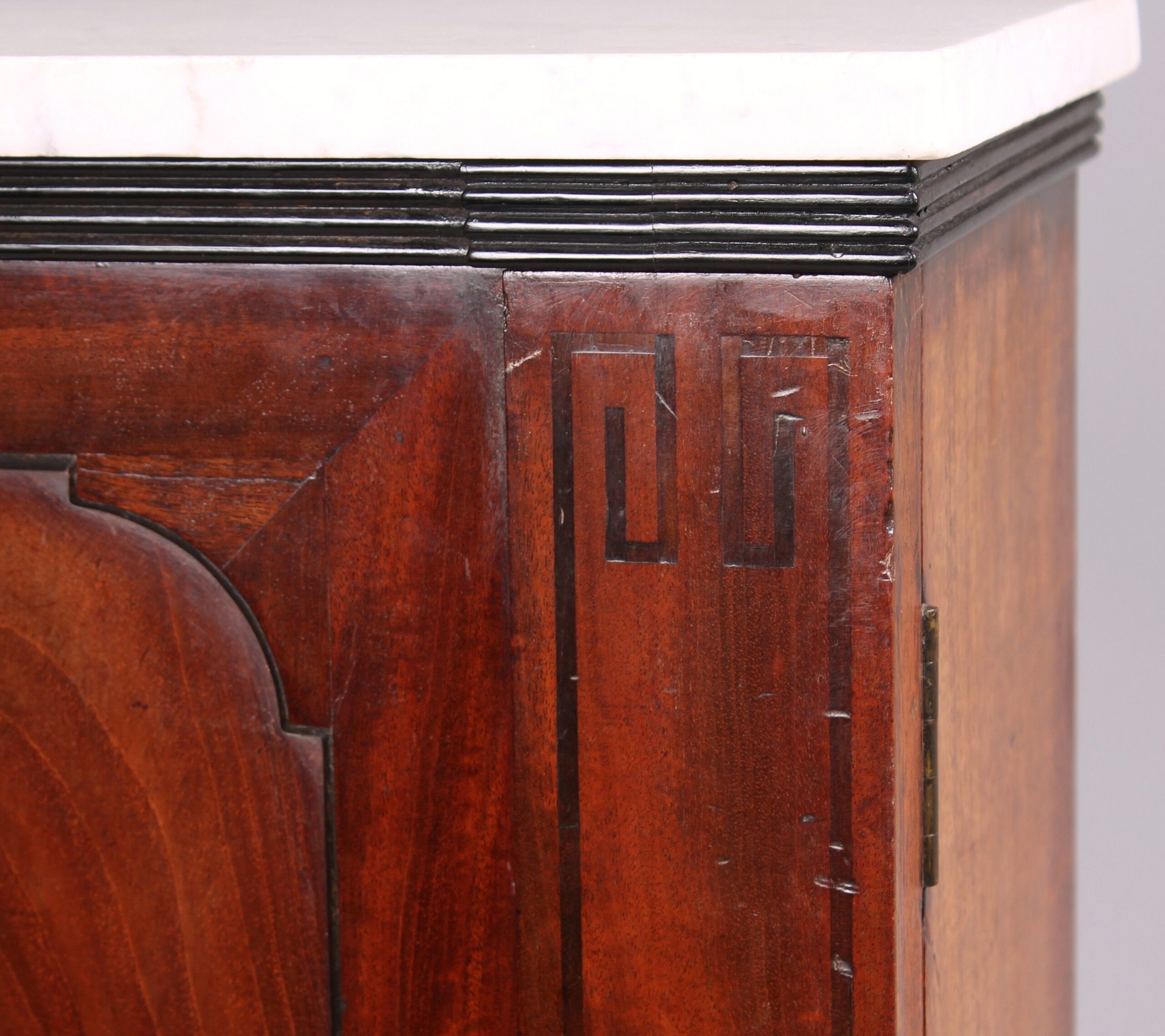 George IV period mahogany side-cabinet of fine quality and unusually shallow proportions