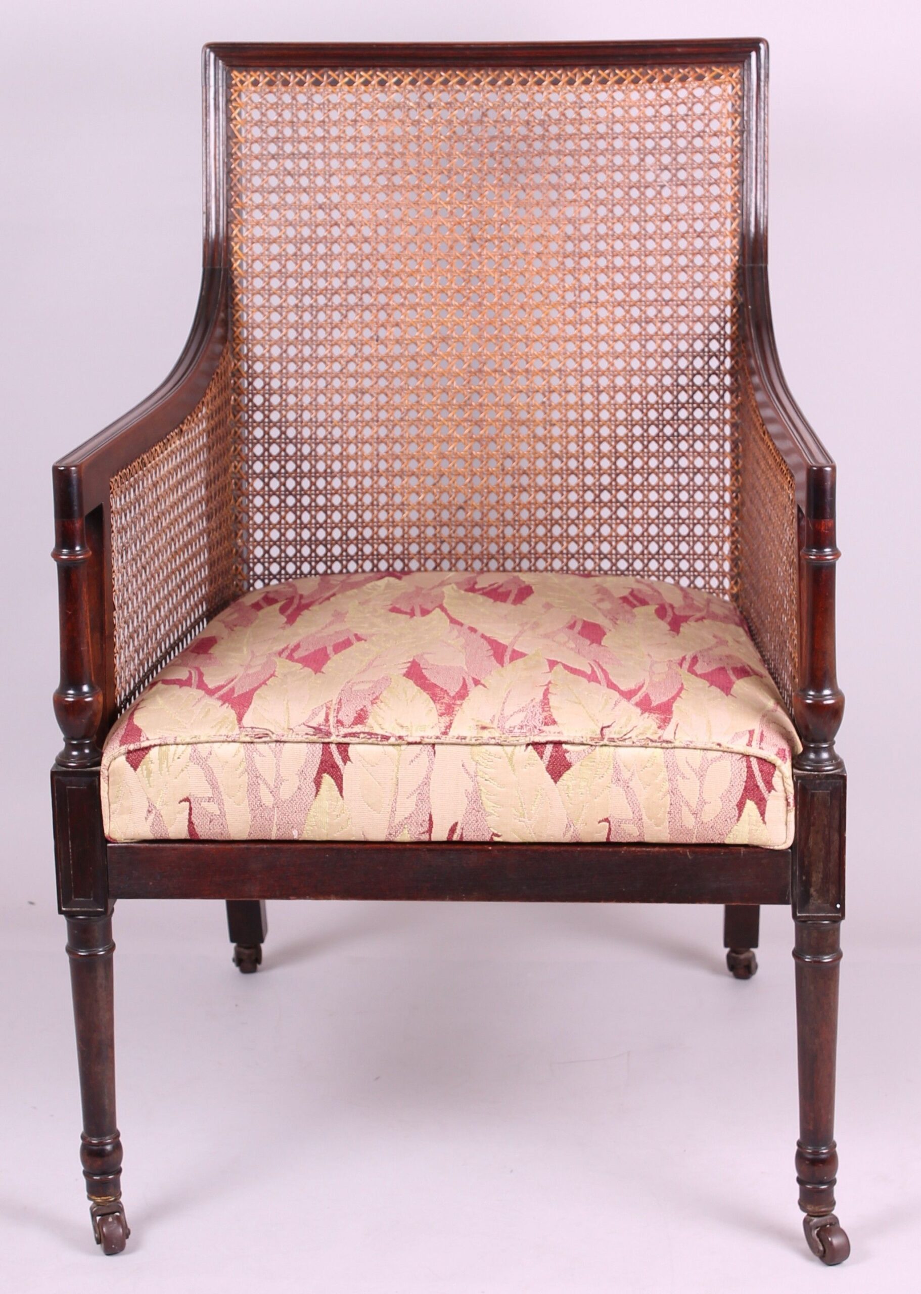 Late nineteenth century Regency Revival mahogany library bergere