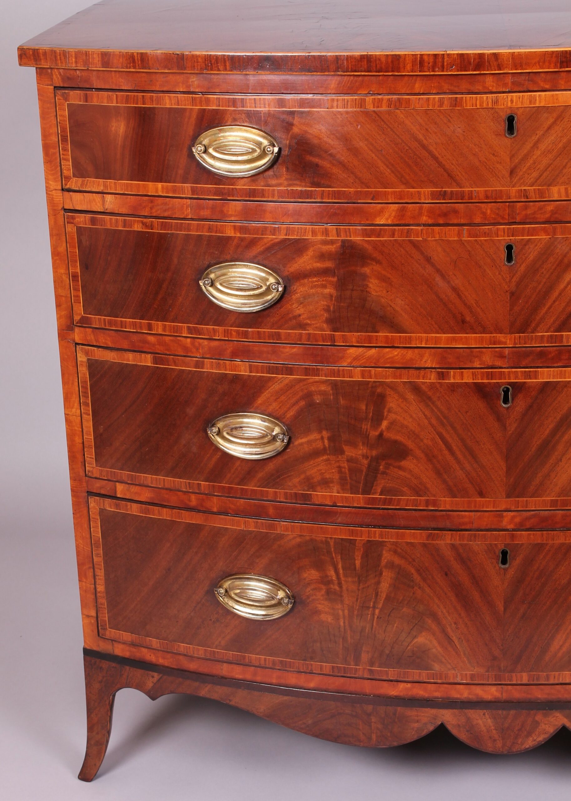 George III period mahogany bow-fronted chest-of-drawers