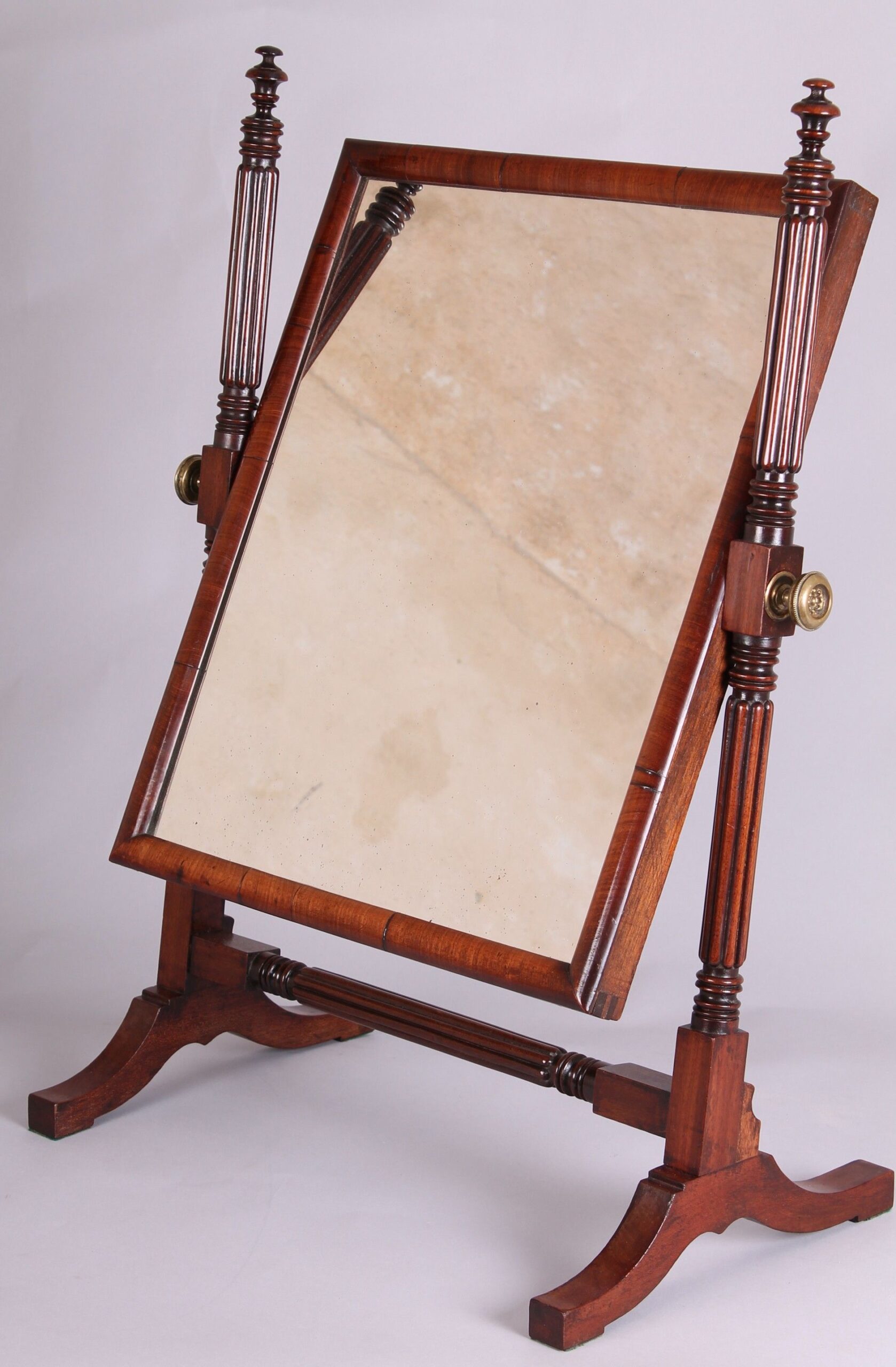 George IV period mahogany dressing table mirror, of cheval form