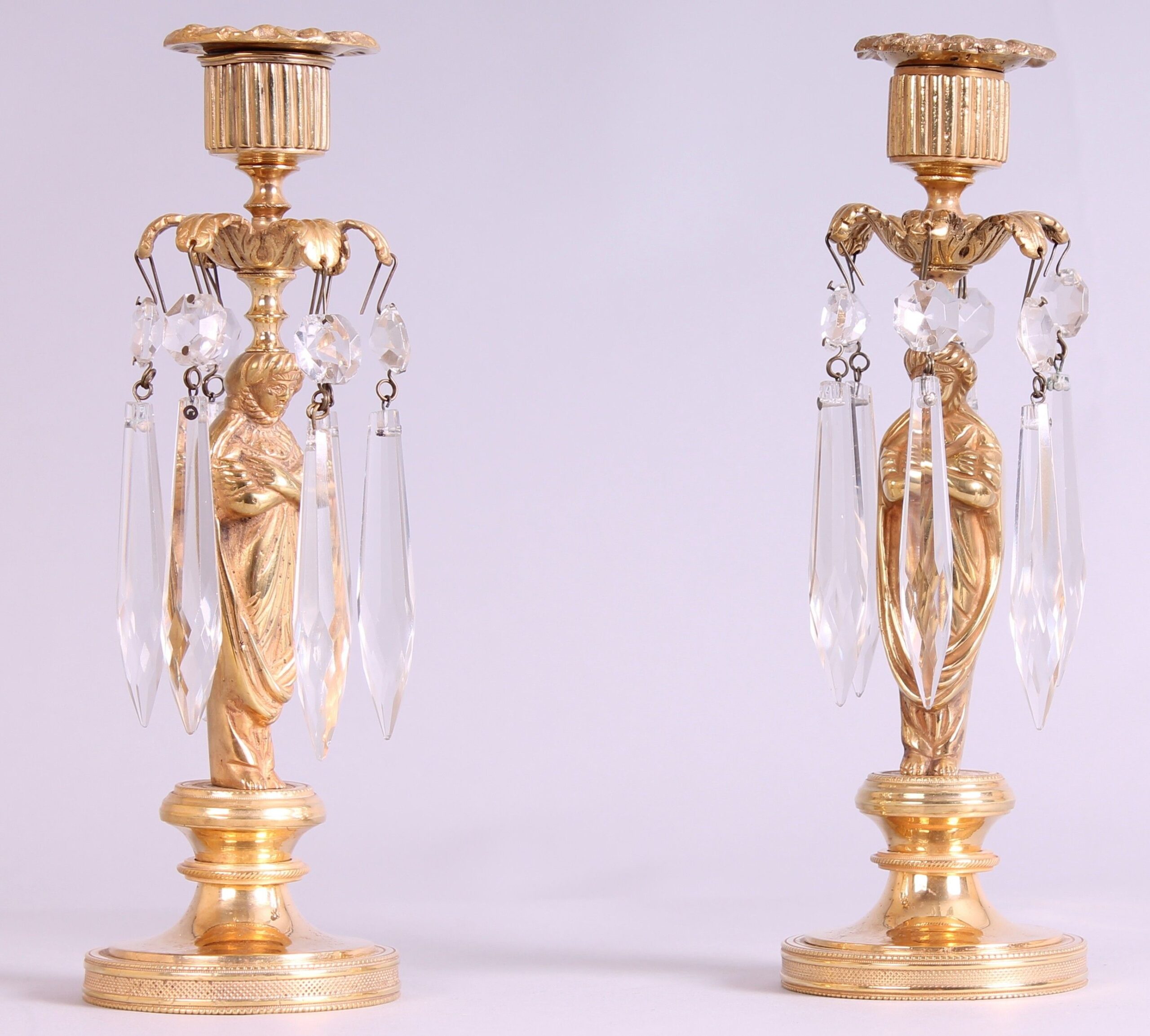 Pair of early 19th century French ormolu candlesticks