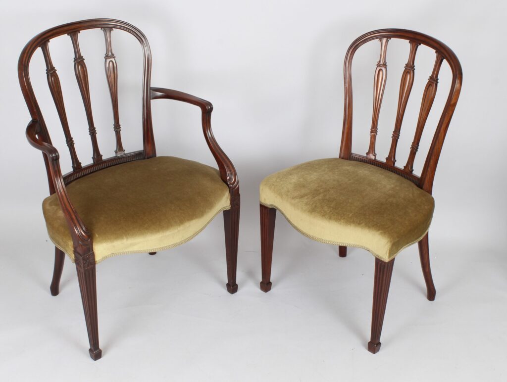 Set of eight George III style mahogany dining-chairs
