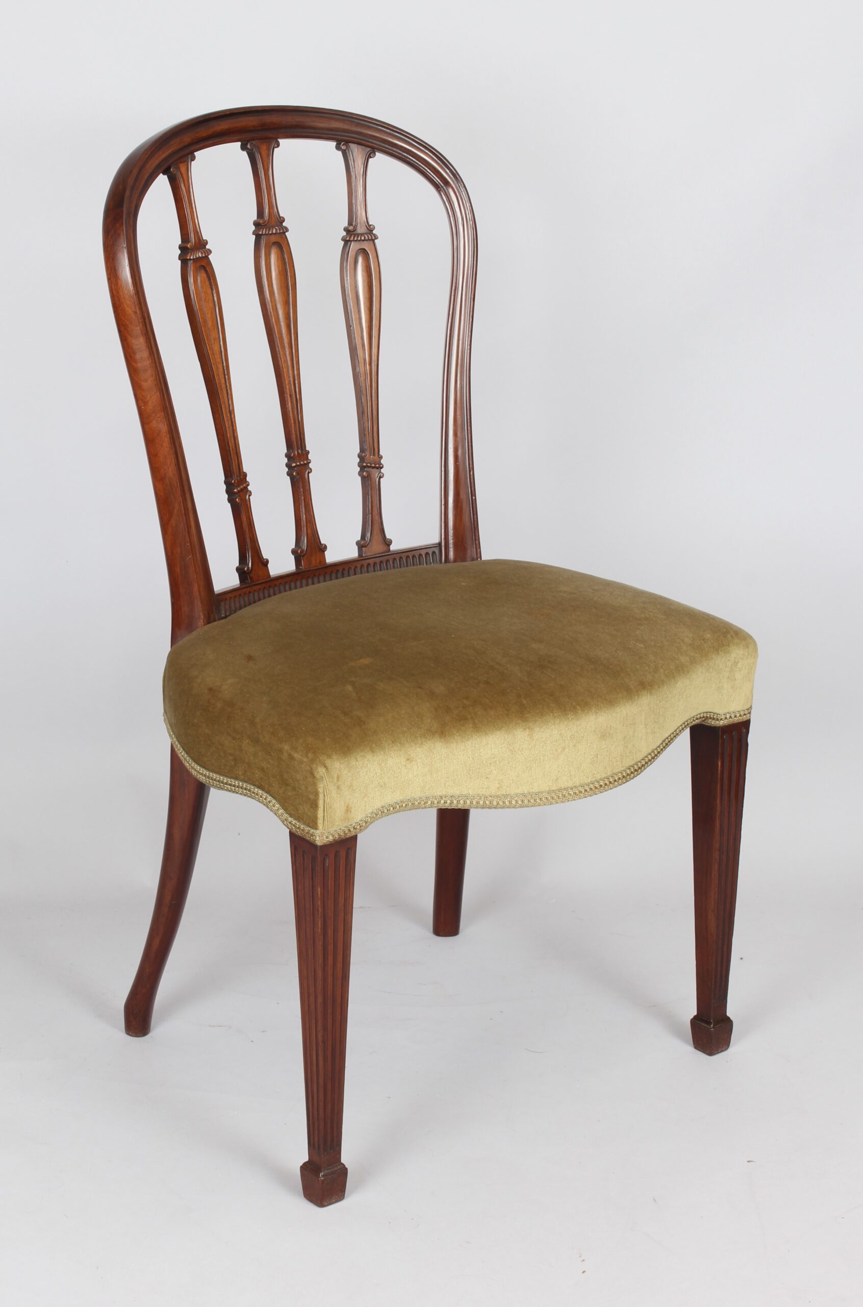Set of eight George III style mahogany dining-chairs