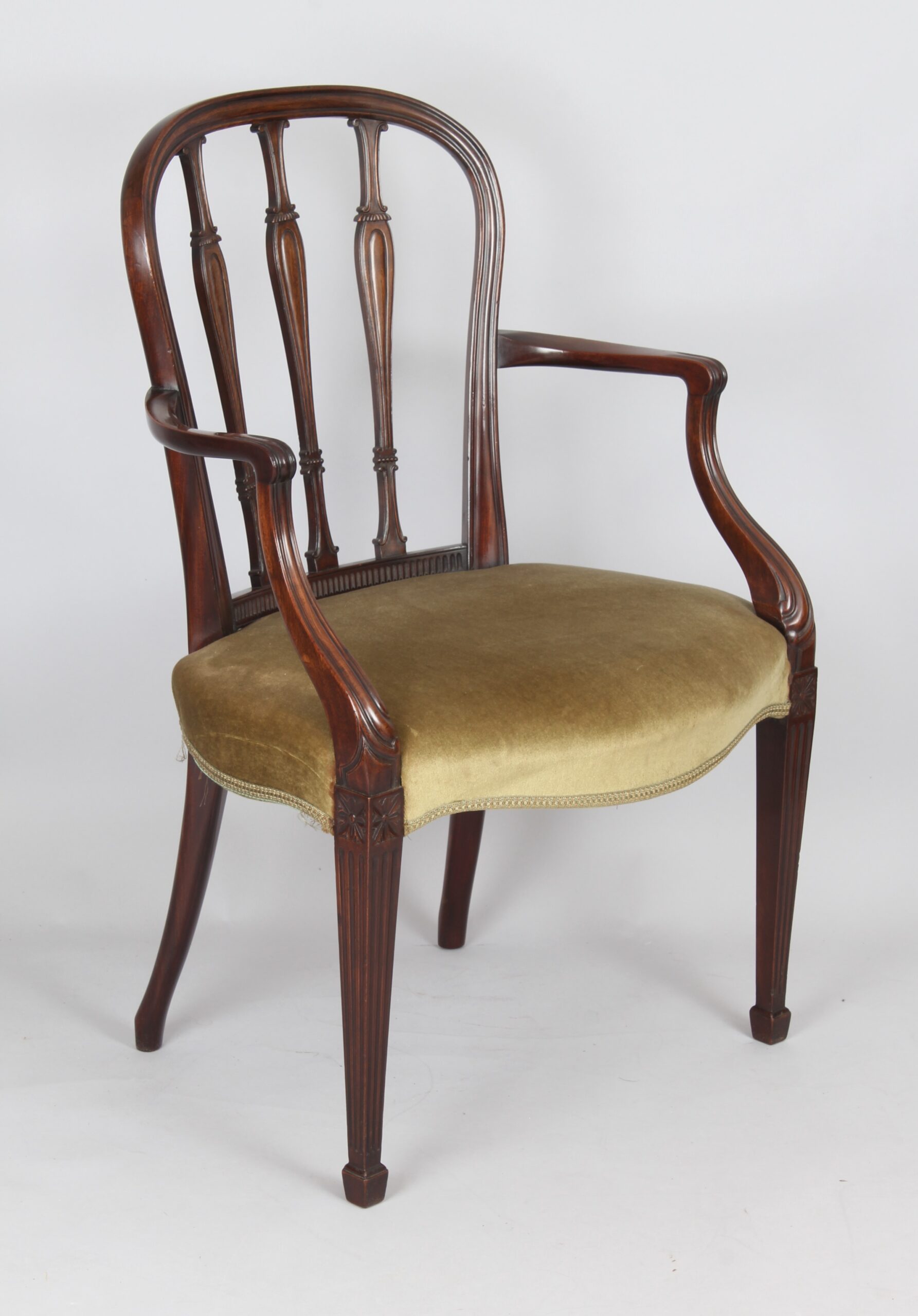 Set of eight George III style mahogany dining-chairs