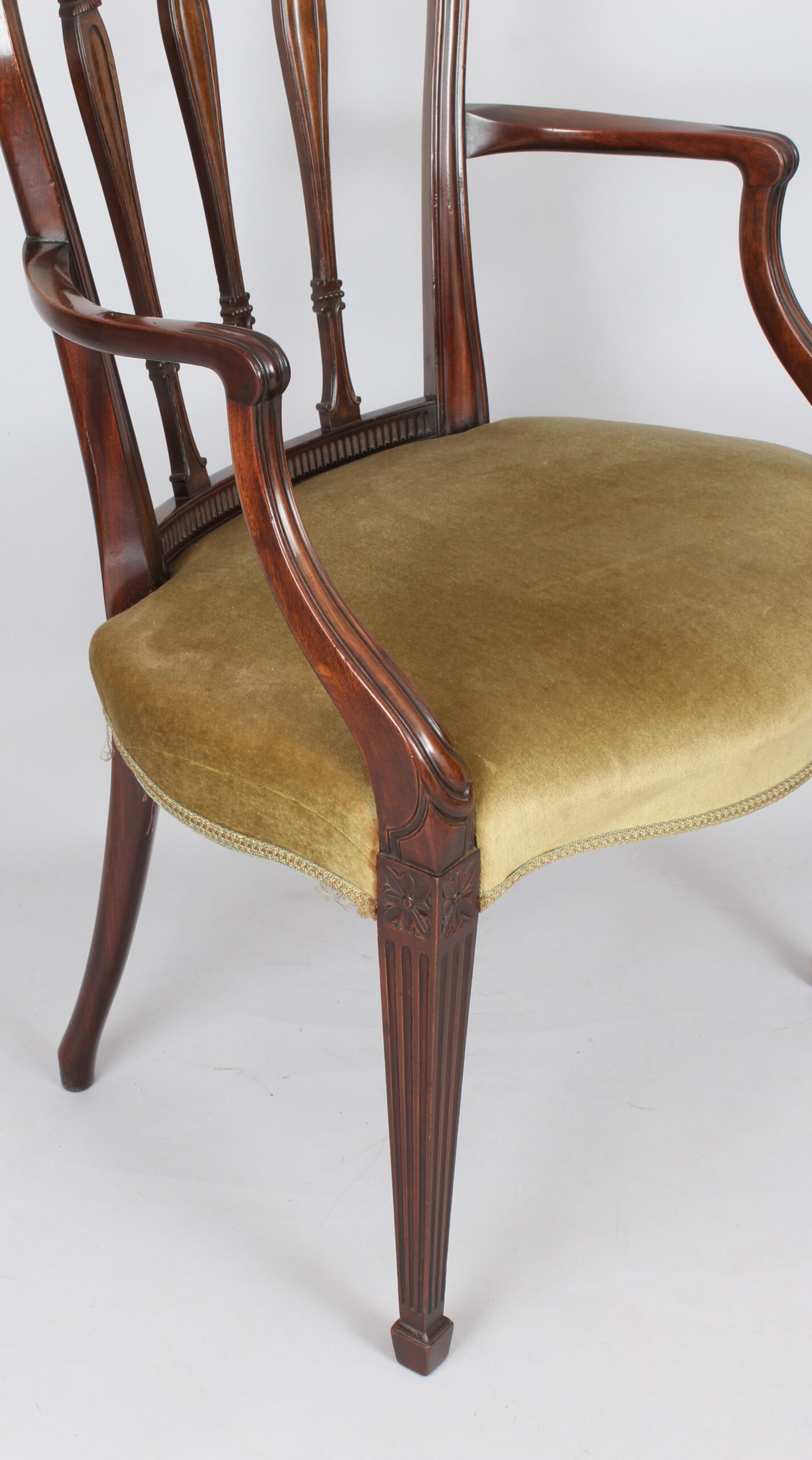 Set of eight George III style mahogany dining-chairs