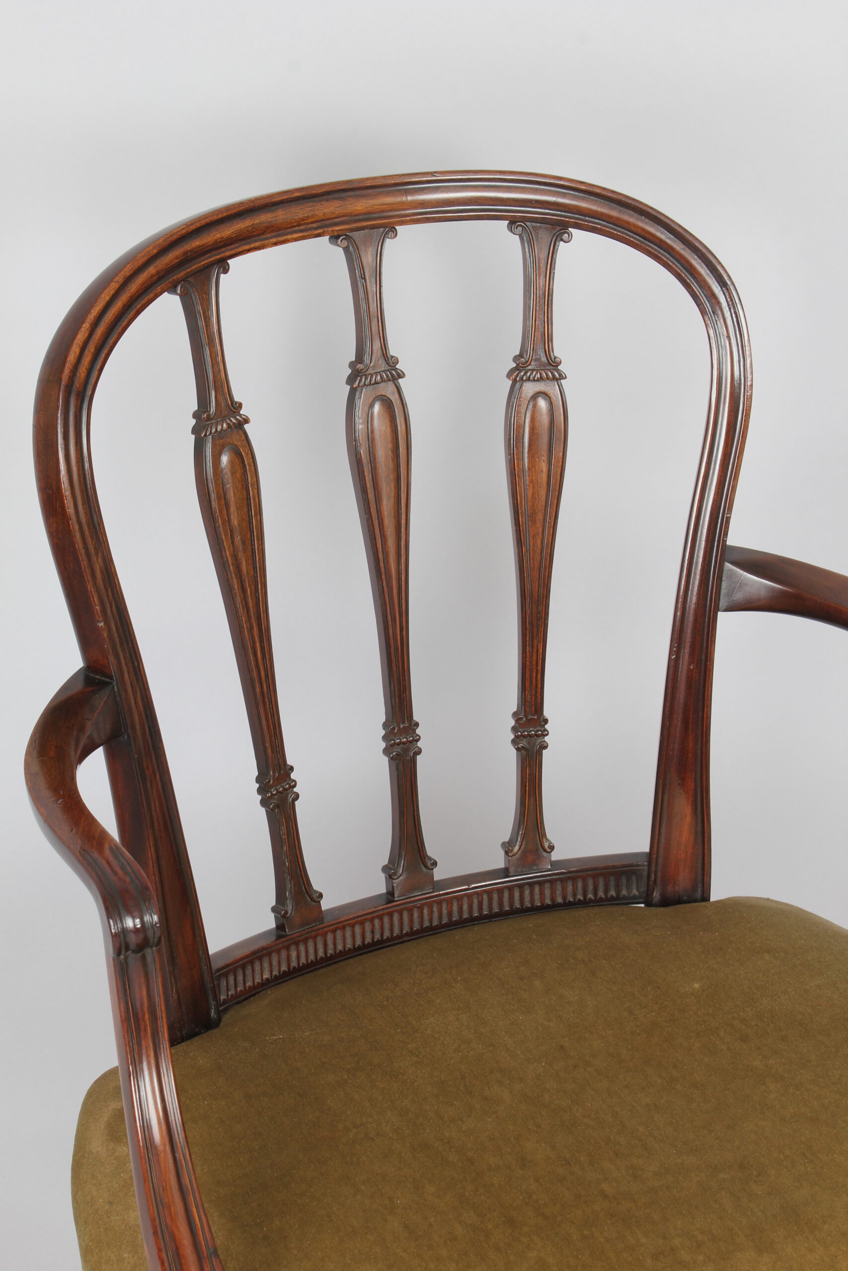 Set of eight George III style mahogany dining-chairs